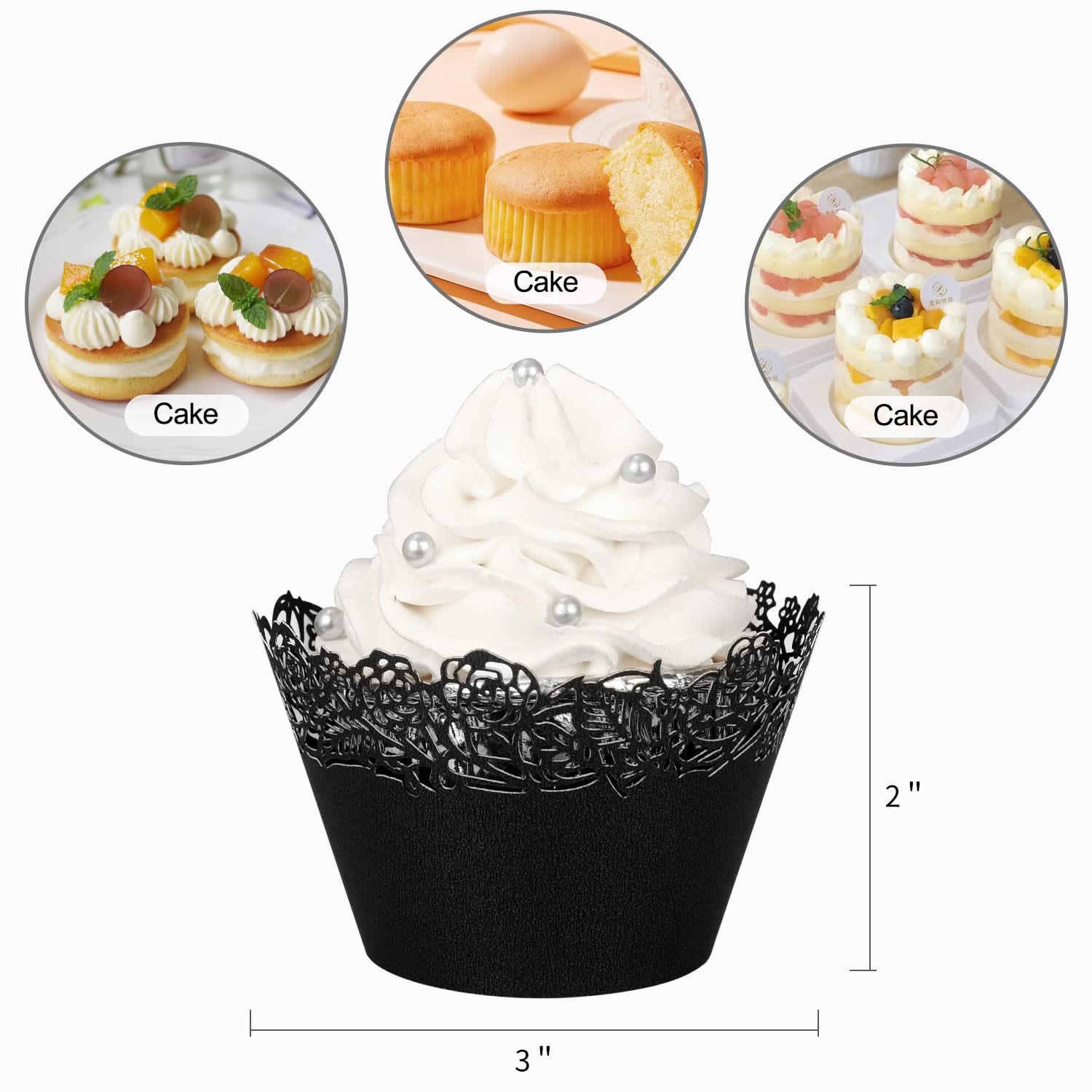 Cupcake Wrappers Pack Of 50 Blue Filigree Artistic Bake Cake Paper Cups Little Vine Lace Laser Cut Liner Baking Cup Muffin Case