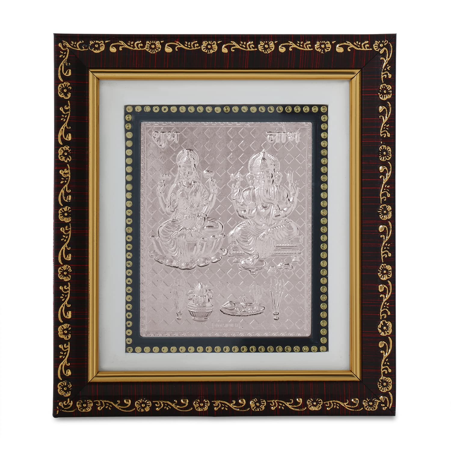 Osasbazaar Pure Silver Ganesh Ji Laxmi Ji Photo Frame - 99% Purity Certified
