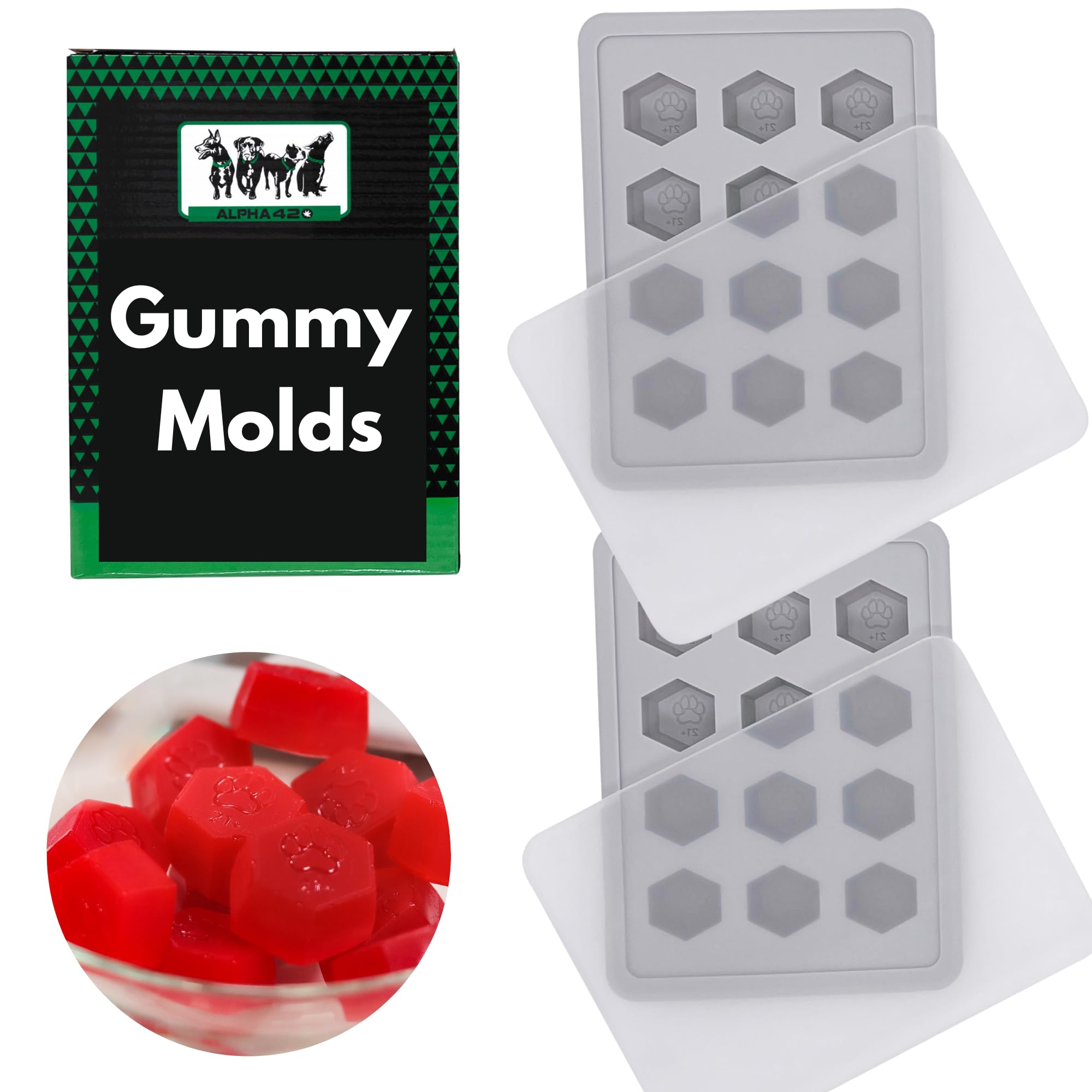 Gummy Molds For Edibles, Gummy Trays Perfect For Making Hard Candy, Chocolate, Diy Gelatin, Large Non Stick 10Ml Silicone, Gummi