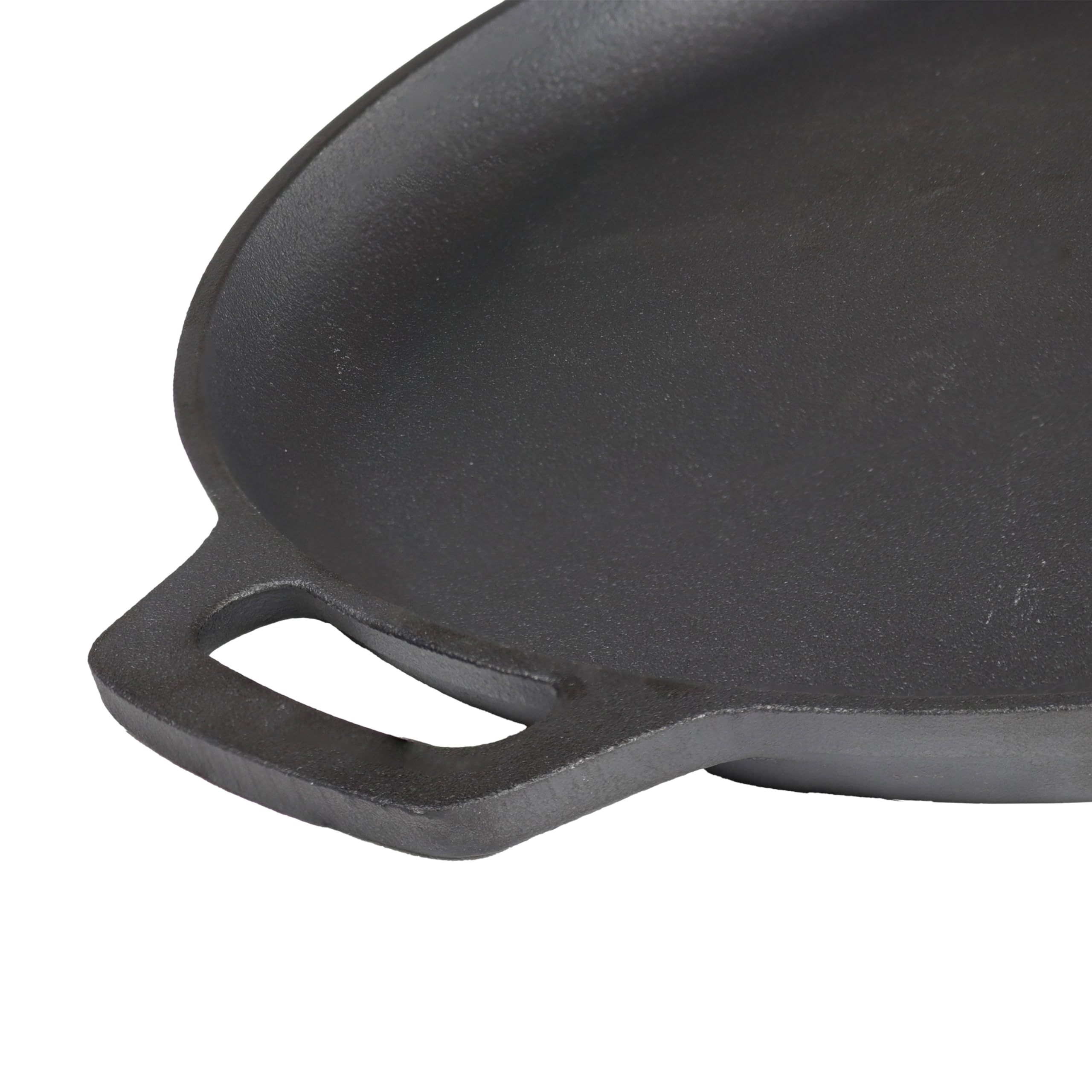 Sunnydaze 13.75-Inch Pre-Seasoned Cast Iron Pizza Pan With 2 Side Handles For Cooktop, Oven, And Grill