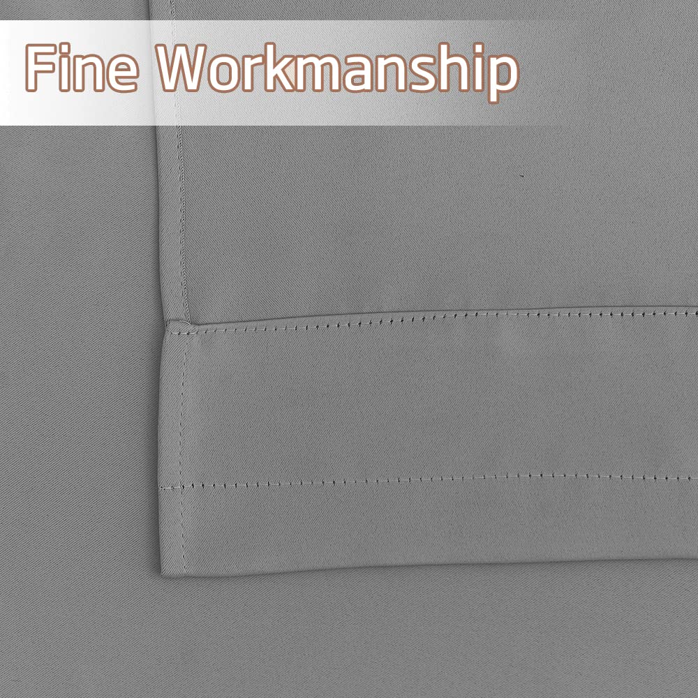 NICETOWN Silver Grey Valances for Windows, Rod Pocket Window Valances for Bathroom, Living Room, Short Blackout Valance Curtains