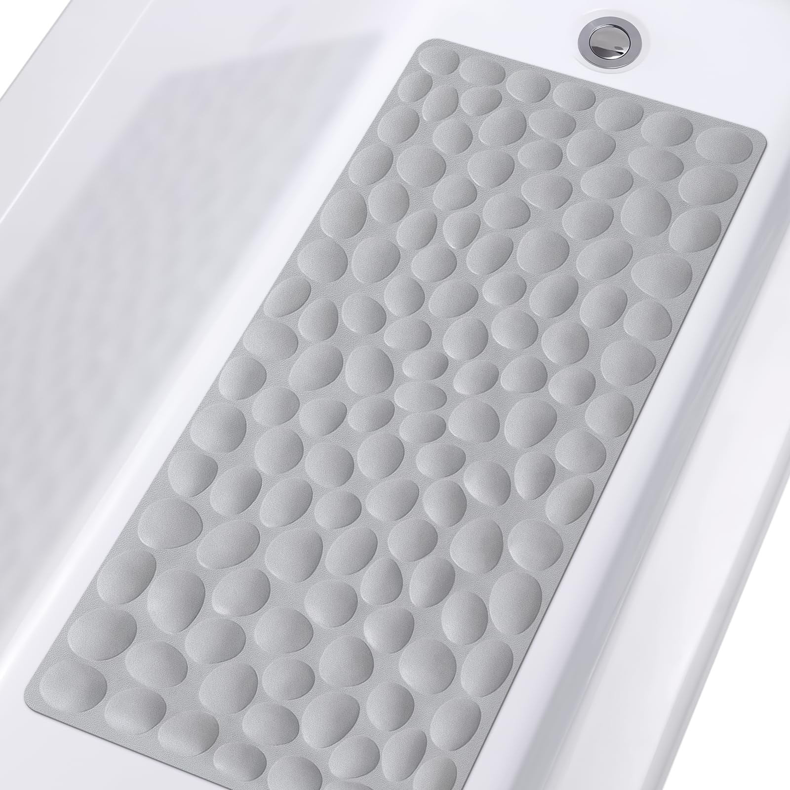 Non-Slip Bathtub Mat Othway Soft Rubber Bathroom Bathmat With Strong Suction Cups (Grey)