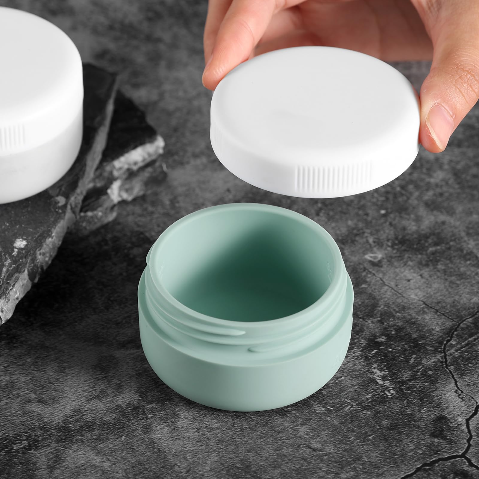 Kuangre Travel Containers For Toiletries, Silicone Cream Jars Bpa Free, Tsa Approved Travel Size Containers, Leak-Proof Travel E