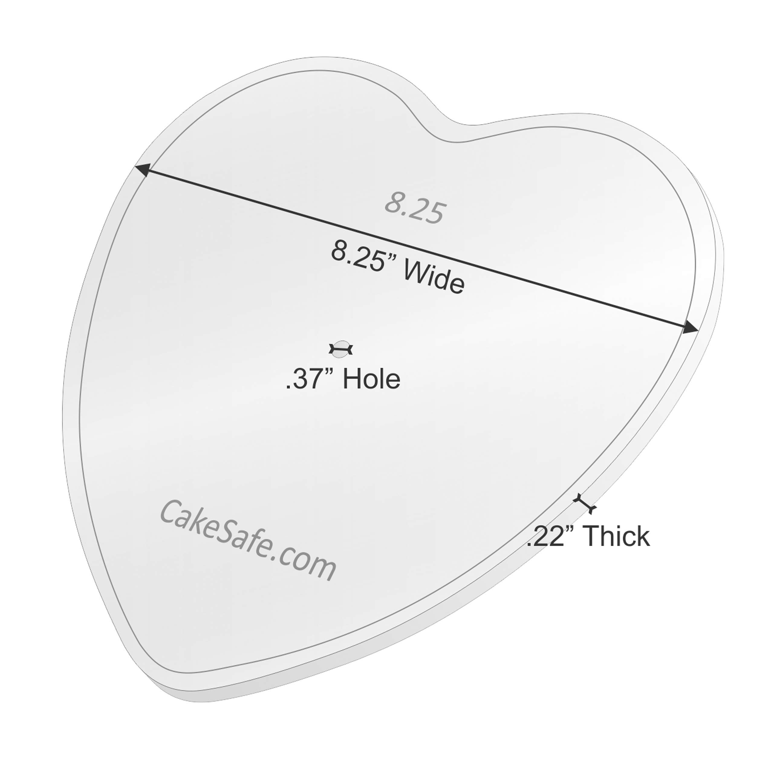 Cakesafe - 2-8.25    Heart Shaped Clear     Acrylic Disks - Perfect Icing Tool To Smooth The Buttercream On Your Cakes