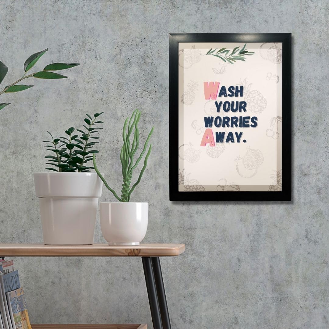 Kagaz Kala - Bathroom Poster - Bathroom Posters With Frame - Bathroom Quotes Framed Posters - Washroom Quotes Frames - Toilet Qu