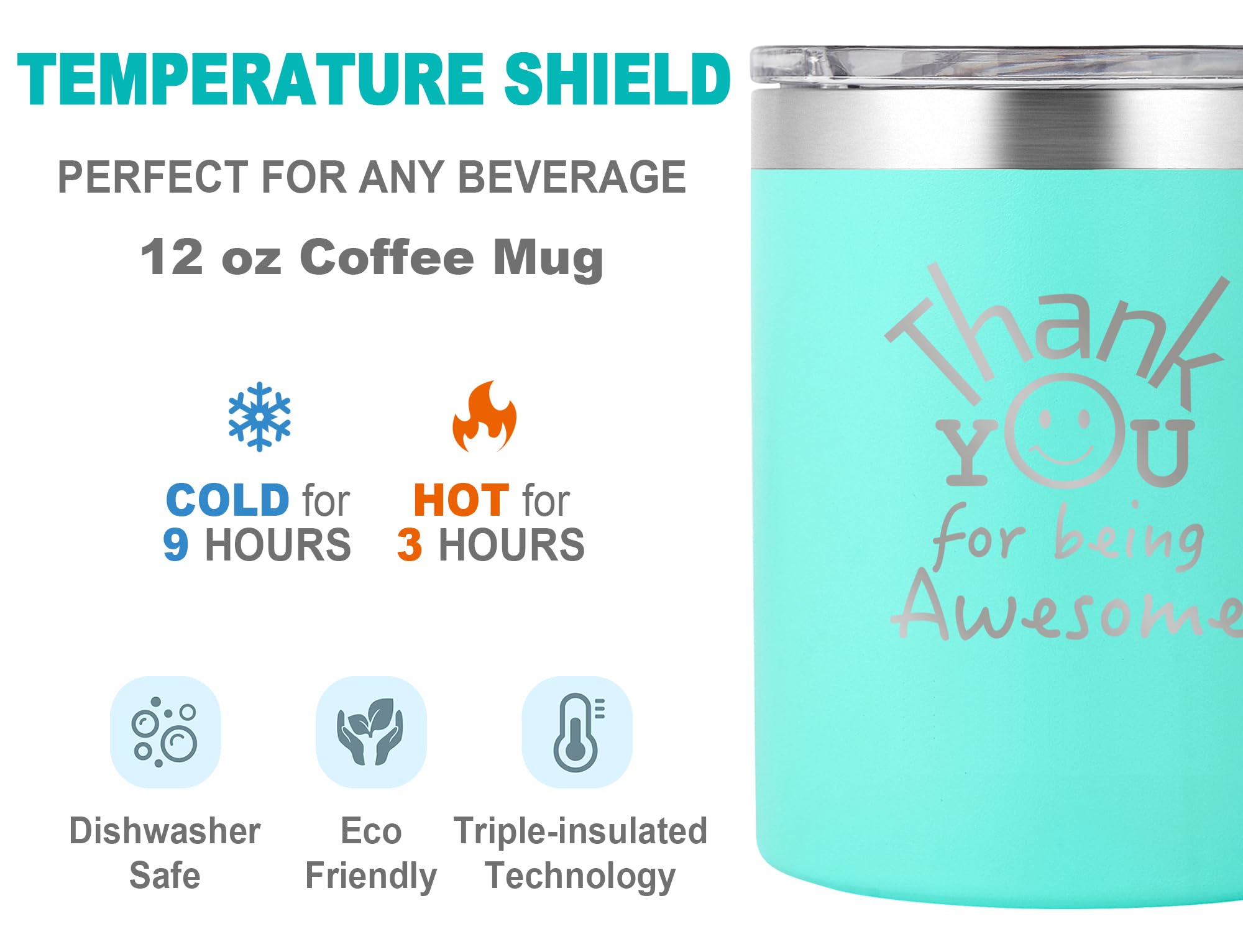 Dloccold Thank You Gifts For Women, Thank You For Being Awesome Mug For Coworkers, Birthday Day Gifts For Women, Employee Apprec
