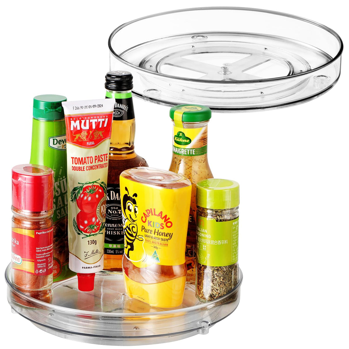 Amolliar Lazy Susan Organizer, 9'' 2Pack, Rotating Turntable For Cabinet, Kitchen, Fridge, Bathroom, Vanity, Makeup, Pantry Orga