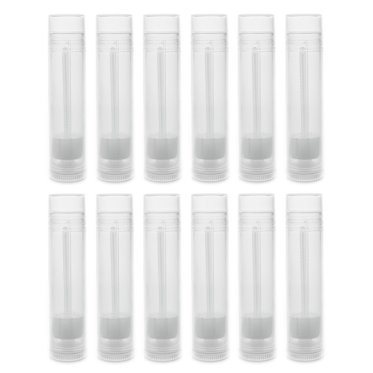Clear Empty 3/16 Oz (5.5Ml) Plastic Container Twist Tubes For Homemade Lip Balms, Cosmetic Gifts (12 Pack)
