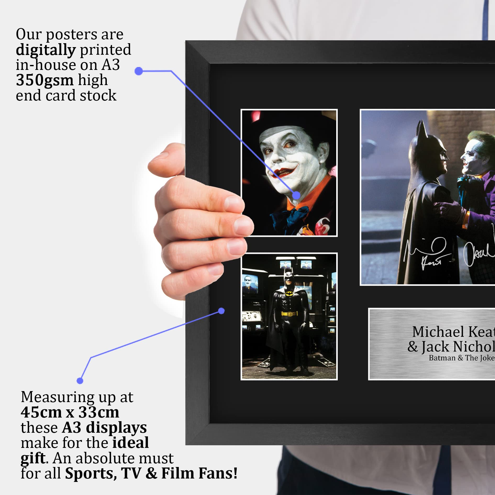 Hwc Trading Michael Keaton & Jack Nicholson 16 X 12 Inch (A3) Printed Gifts Signed Autograph Presentation Display For Movie Memo