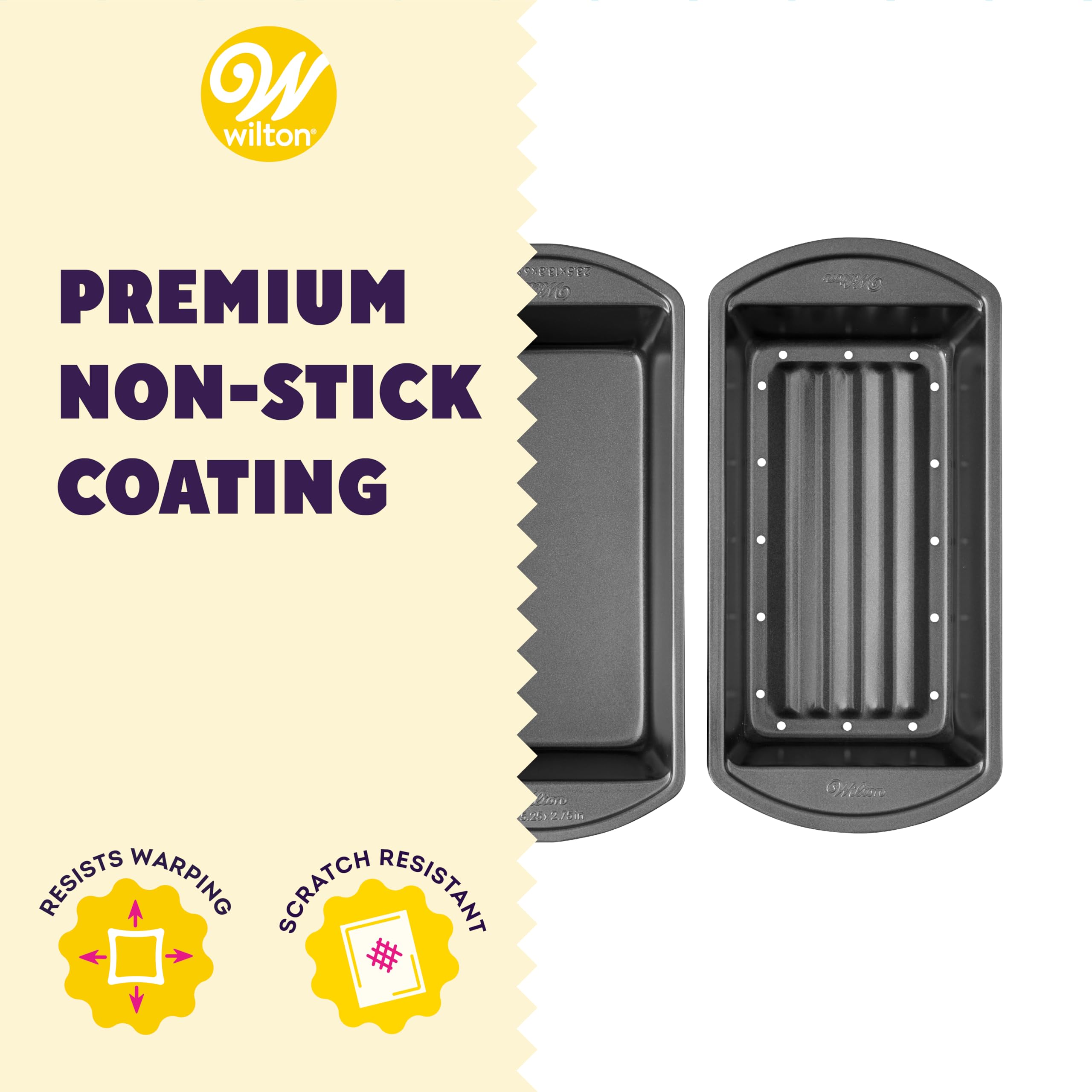 Wilton Perfect Results Premium Non-Stick Bakeware - Meatloaf Pan Set, Reduce The Fat And Kick Up The Flavor, 2-Piece Set