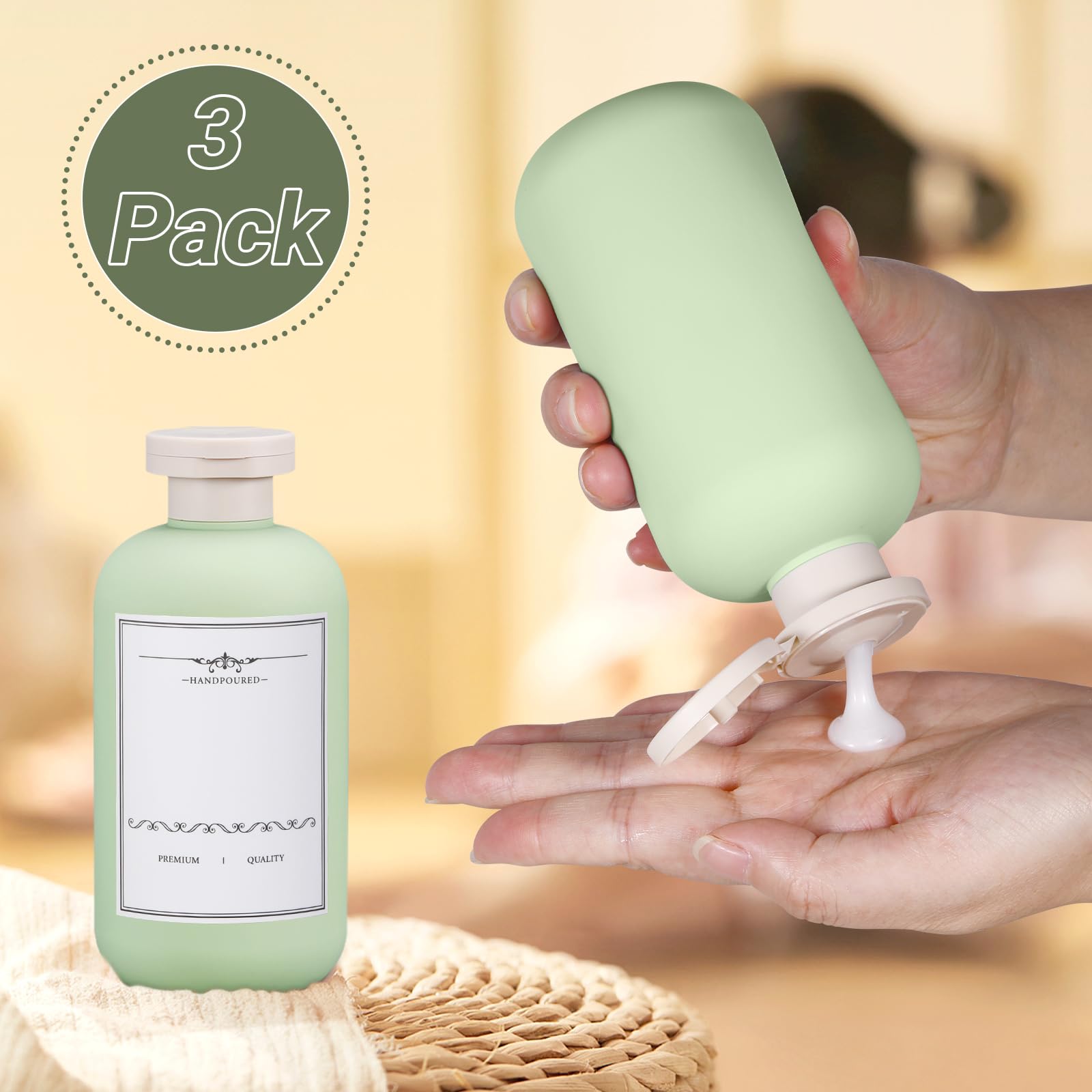 Umetass 10Oz Travel Shampoo Bottle, Empty Plastic Squeeze Bottles With Flip Cap, Lotion Container For Toiletries Travel Size Sha