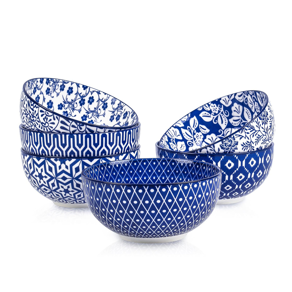 Selamica Ceramic Cereal Bowls Set Of 6, 24 Oz Deep Soup Bowls For Kitchen, 5.9 Inch Porcelain Dessert Bowls For Salad, Pasta, Oa