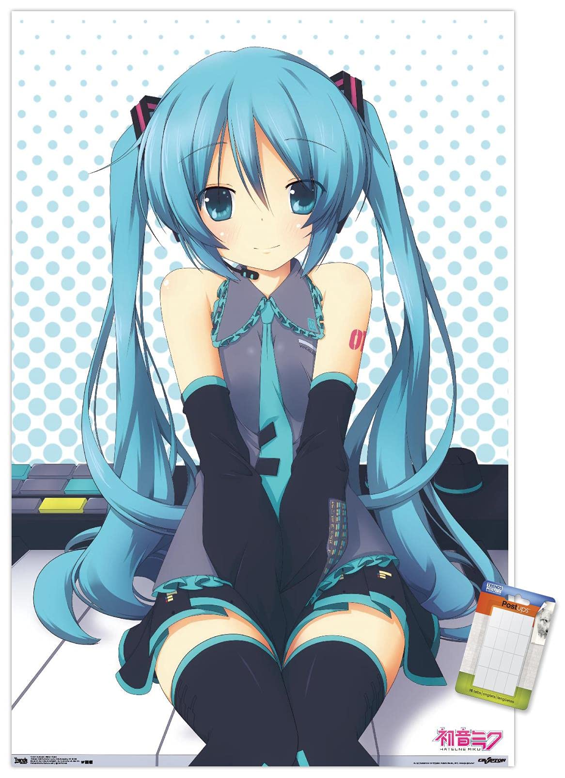 Trends International Hatsune Miku - Keys Wall Poster, 14.725'' X 22.375'', Premium Poster & Mount Bundle