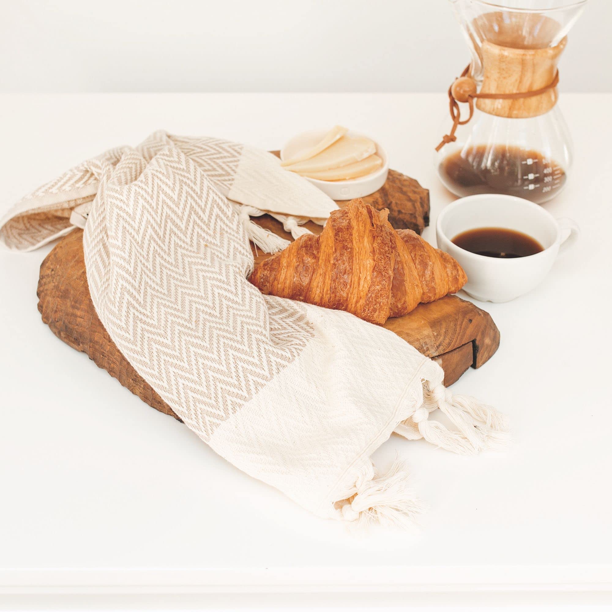 Sea Me At Home Kitchen Hand Towels With Boho Design, Set Of 2, Dish Towels For Kitchen, 100% Cotton Turkish Hand Towels For Bath
