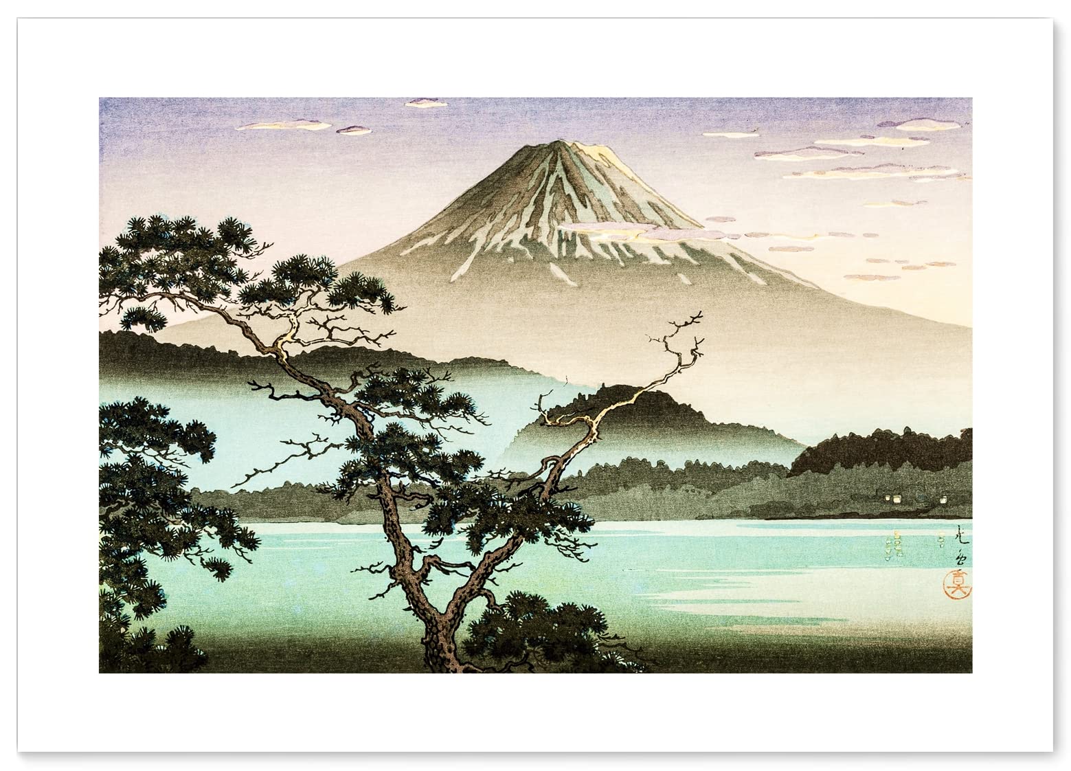 Tsuchiya Koitsu Mount Fuji From Lake Sai   Poster Japanese Painting 16.53Inch  11.69Inch/42?  29.7?(A3)?Made In Japan?Print On A