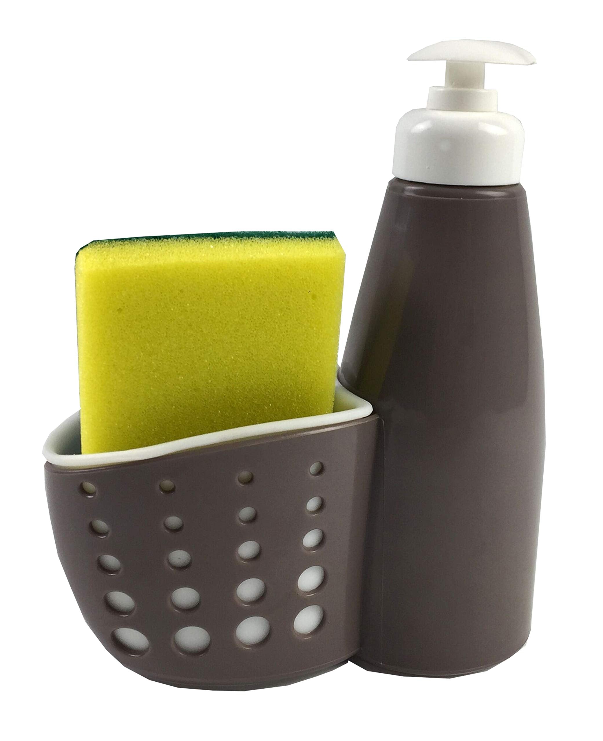 Home Basics 20 Oz Bathroom Sponge Holder For Kitchen Sink Countertop Soap Dispenser