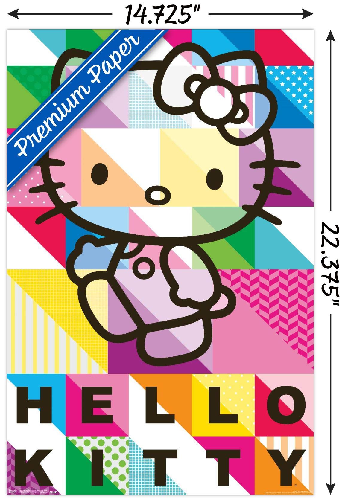 Trends International Hello Kitty - Patterns Wall Poster, 14.725'' X 22.375'', Premium Unframed Version