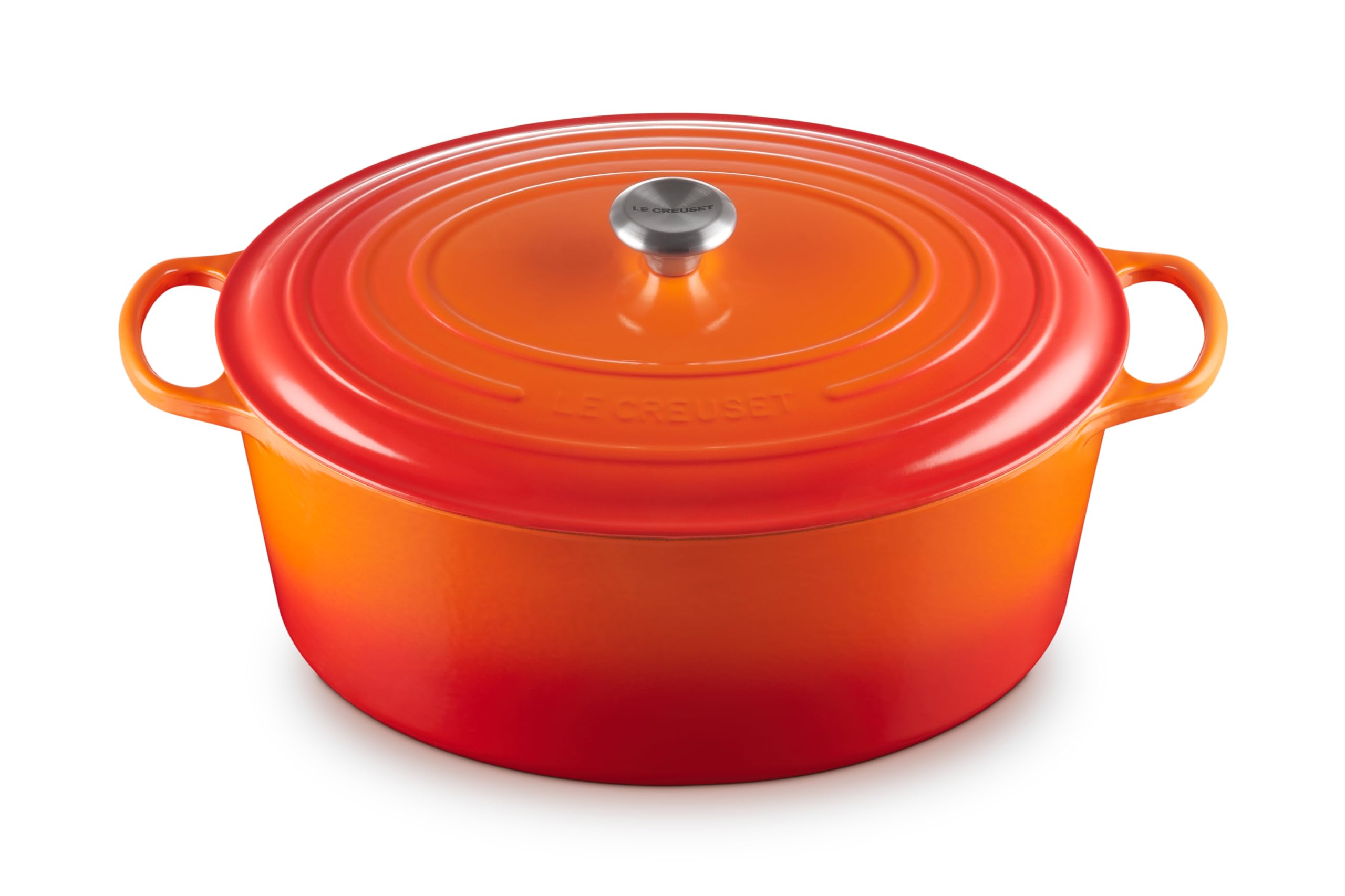 Le Creuset Enameled Cast Iron Signature Oval Dutch Oven, 15.5 Qt., Flame