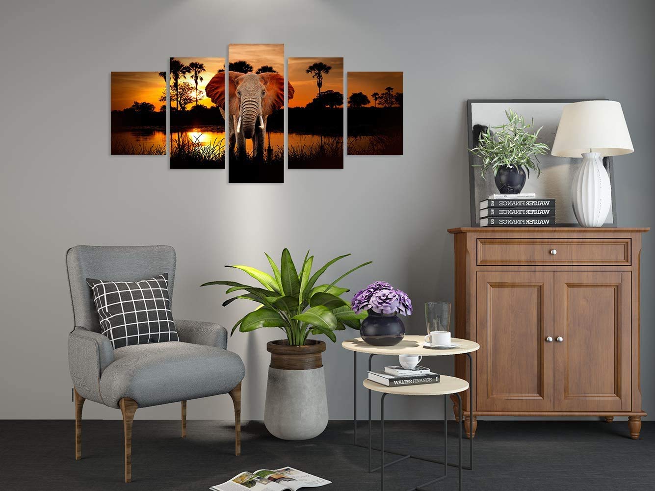 Inzlove Elephant Wall Art Animal Pictures Prints Paintings On Canvas