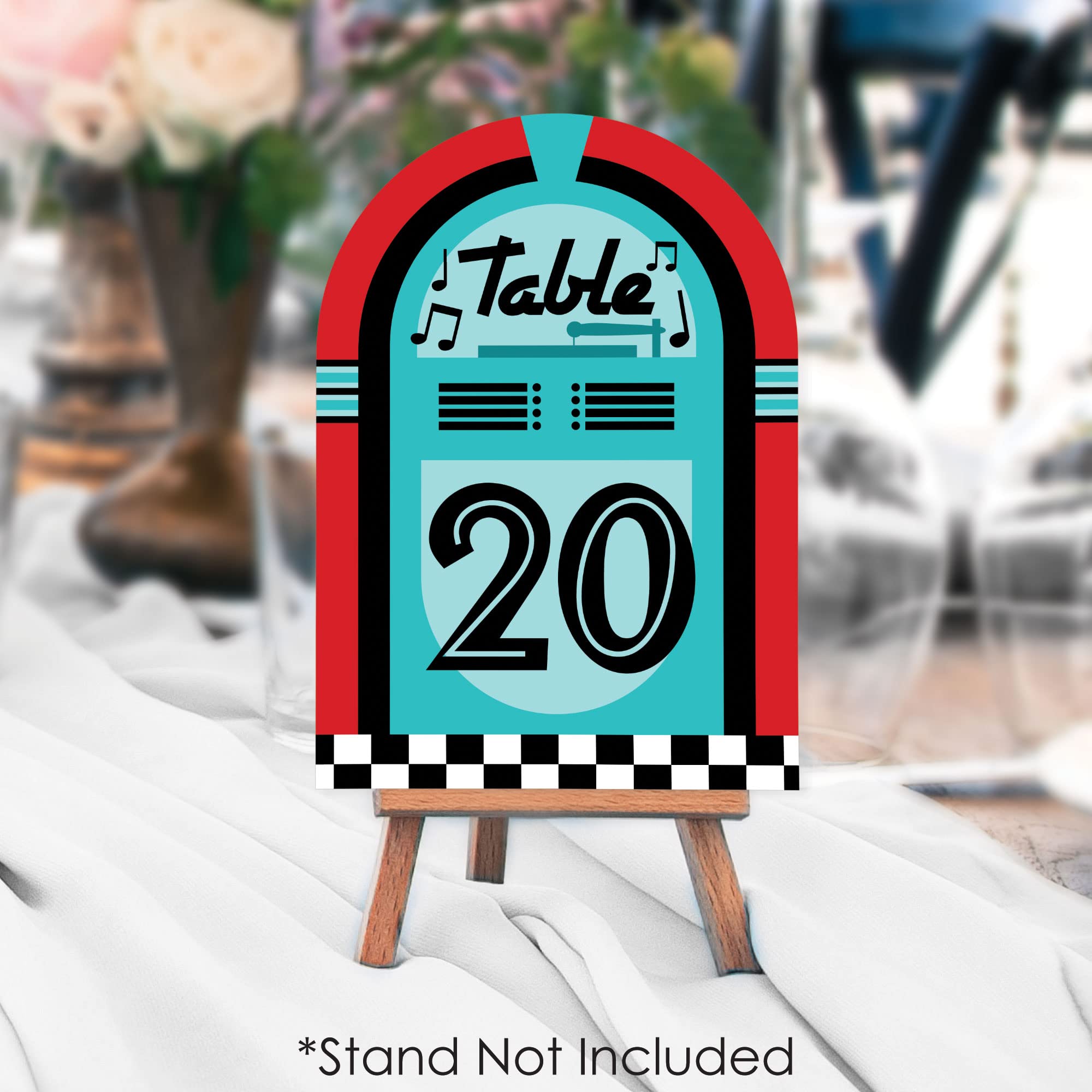 Big Dot Of Happiness 50S Sock Hop - 1950S Rock N Roll Party Double-Sided 5 X 7 Inches Cards - Table Numbers - 1-20