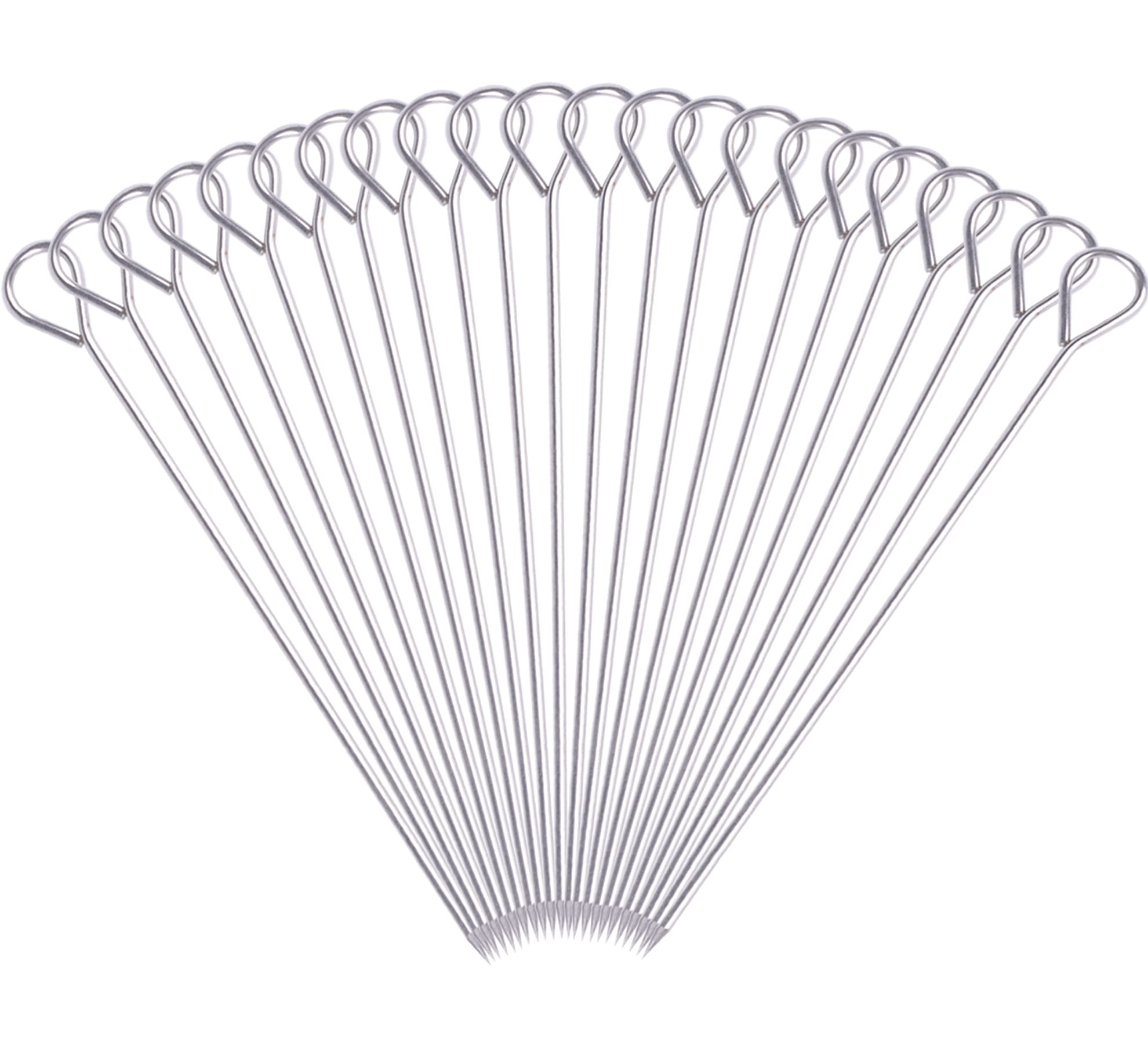 8 Inch Metal Kabob Skewers,Honshen Bbq Skewers,Reusable Stainless Steel Barbecue Skewer Sticks For Grilling Kebob Meat Chicken V