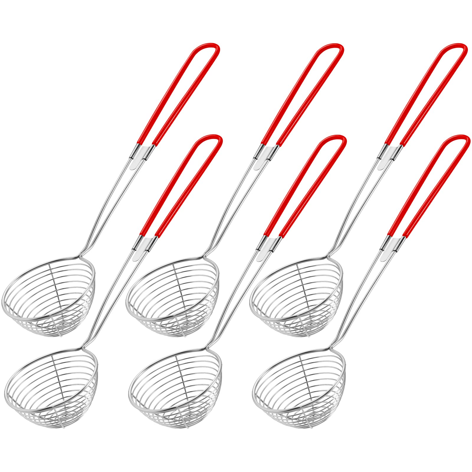 Geiserailie Stainless Steel Hot Pot Strainer Scoops, 2.5 Inch Mini Spider Strainer Skimmer, Pasta Mesh Strainer Spoon Asian Skim