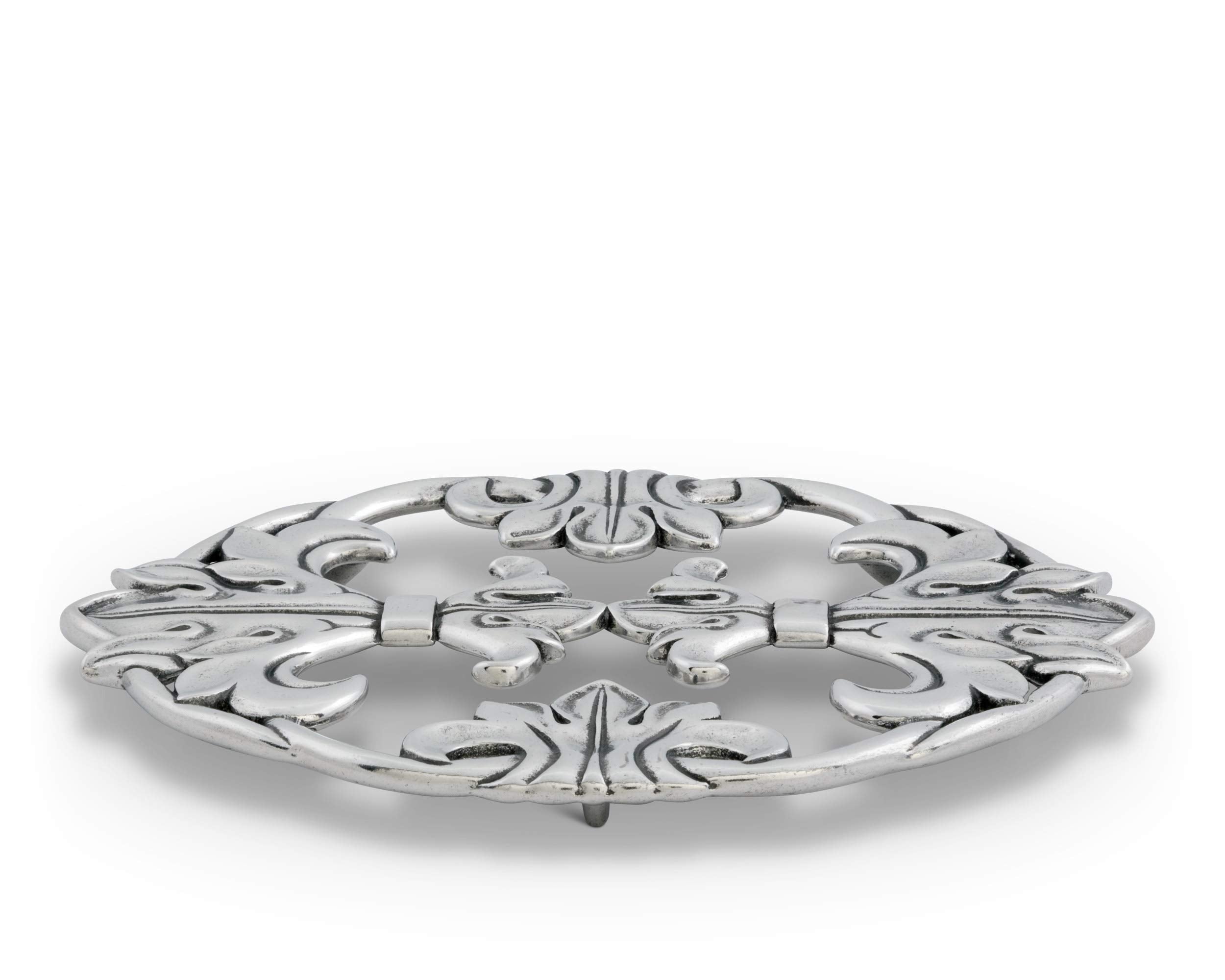Arthur Court Designs Aluminum Fleur-De-Lis Trivet Hot Pans Pots Dishes Or Teapot French Theme 9.25 Inch X 7 Inch