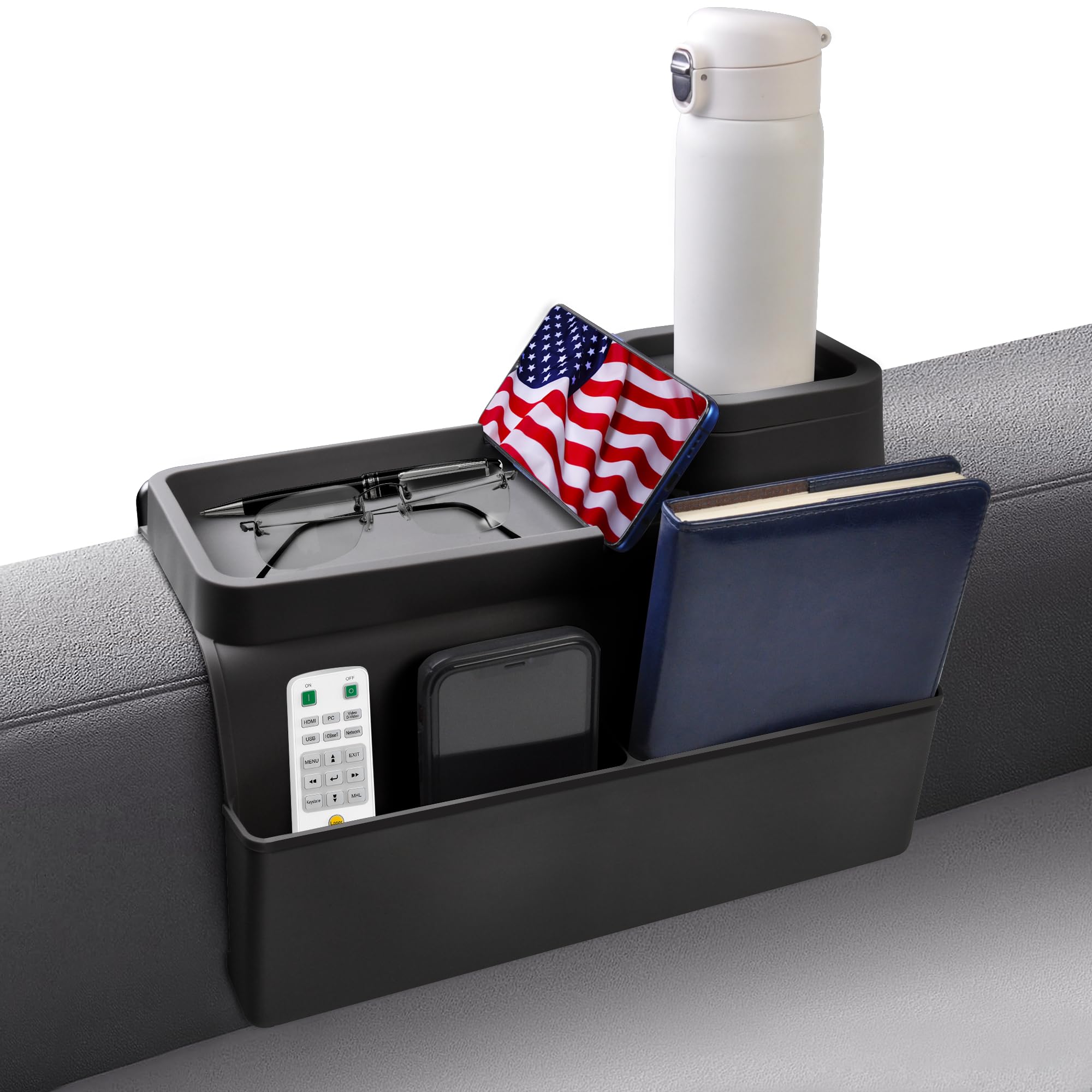 Kindga Couch Cup Holder Tray,Silicone Couch Arm Cup Holder,Couch Arm Organizer For Sofa Drinks/Phone/Remote/Snacks,Couch Armrest