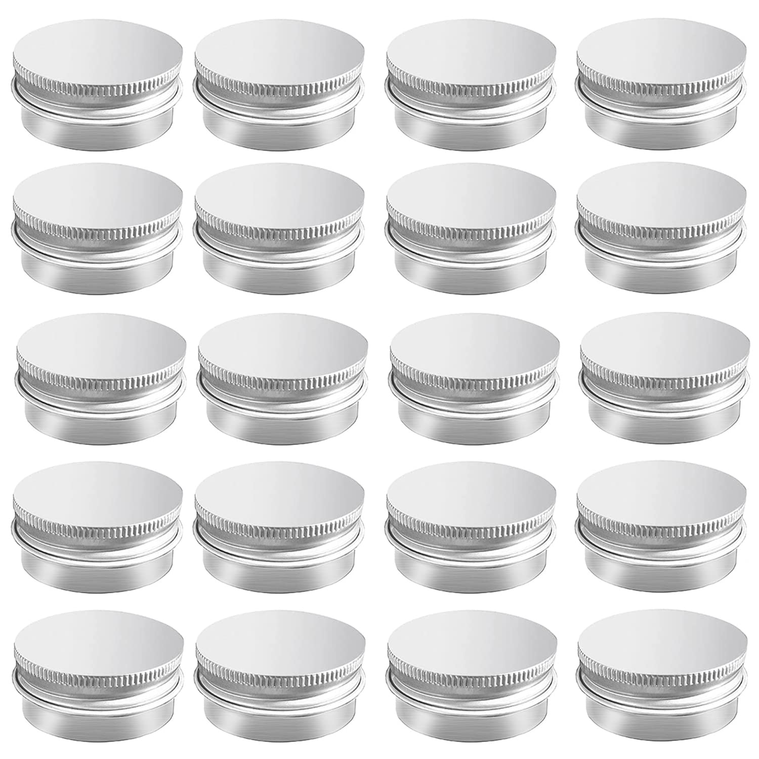 Myyzmy 20 Pack 0.5 Oz Aluminum Tin Jar With Screw Lid 15 Ml Round Refillable Containers