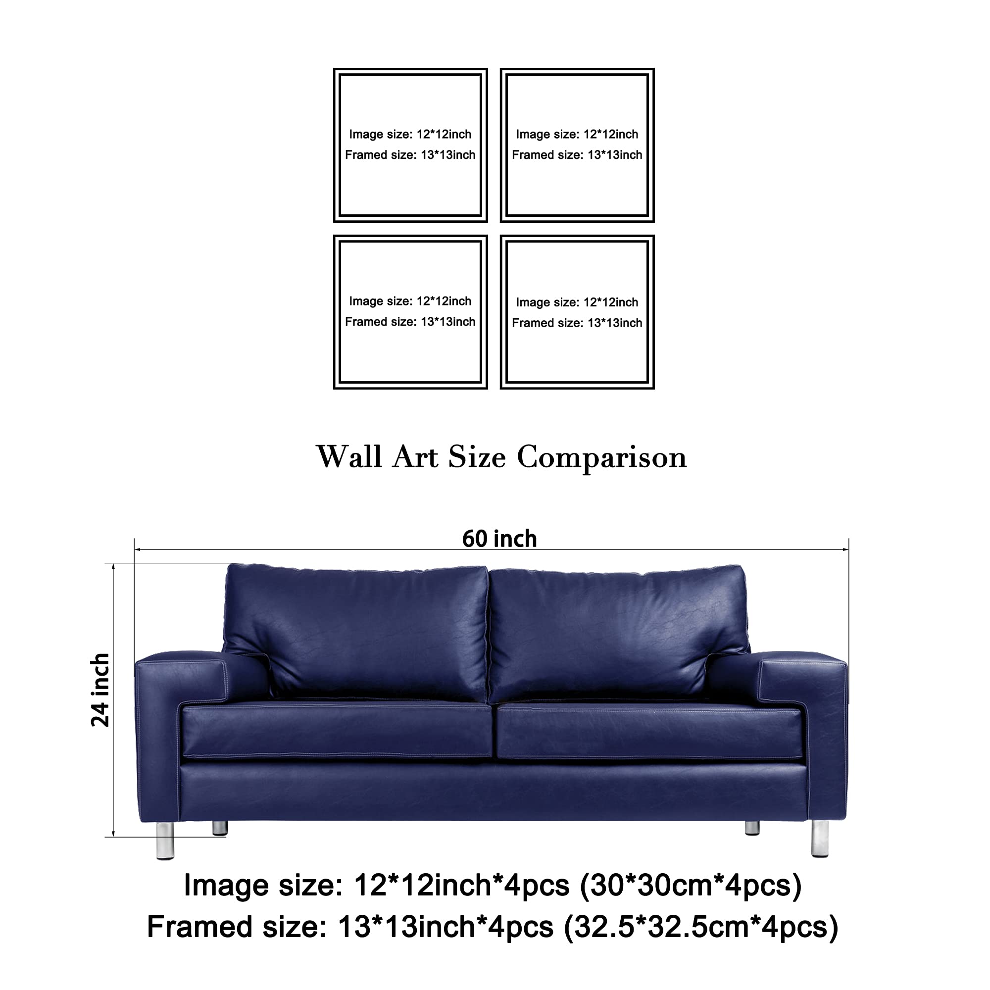 Wieco Art Framed Wall Art Architectures Modern 4 Panels Giclee Canvas Prints Europe Buildings Black And White Landscape Canvas W