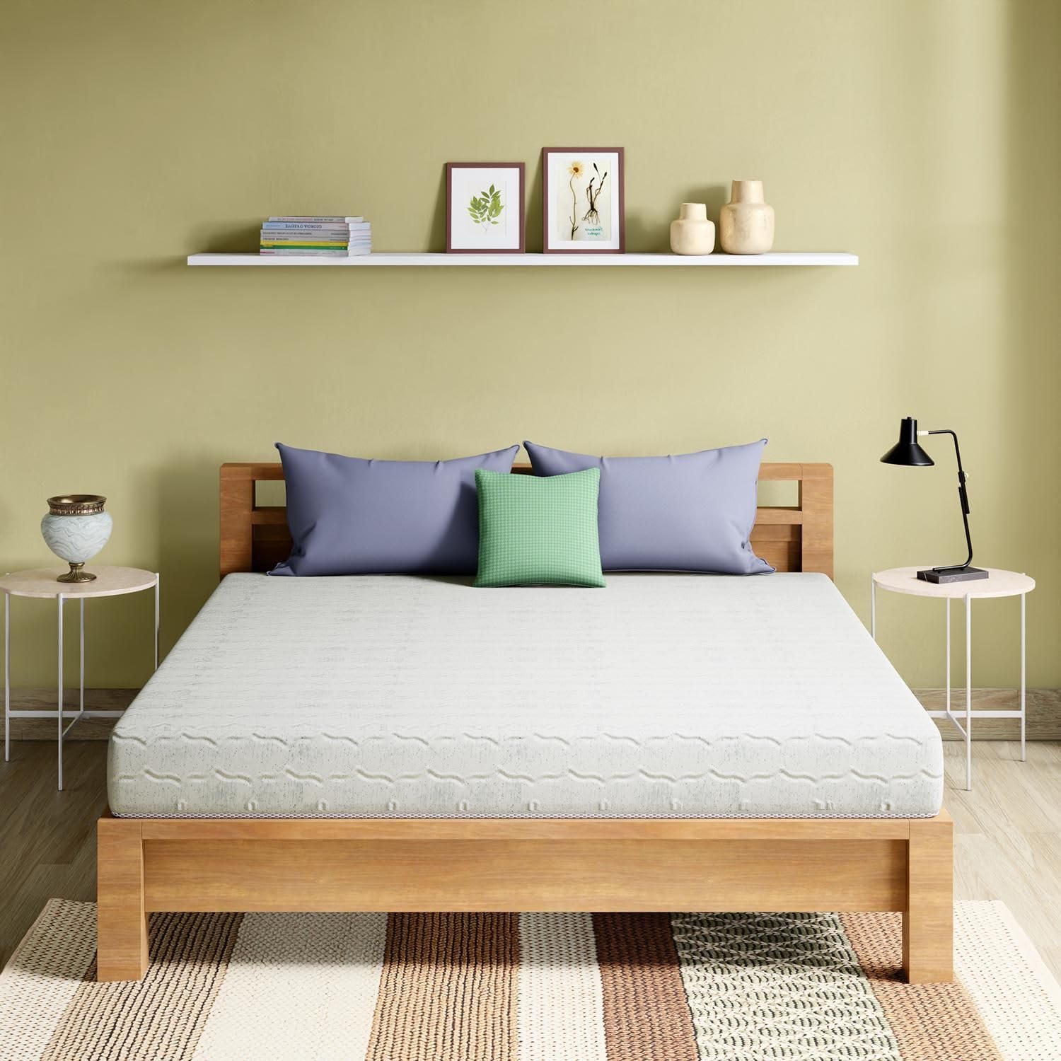 Interio by Godrej Melody King Bed Foam Mattress (78 x 72 x 8 Inches), 5Years Warranty, Softy Foam