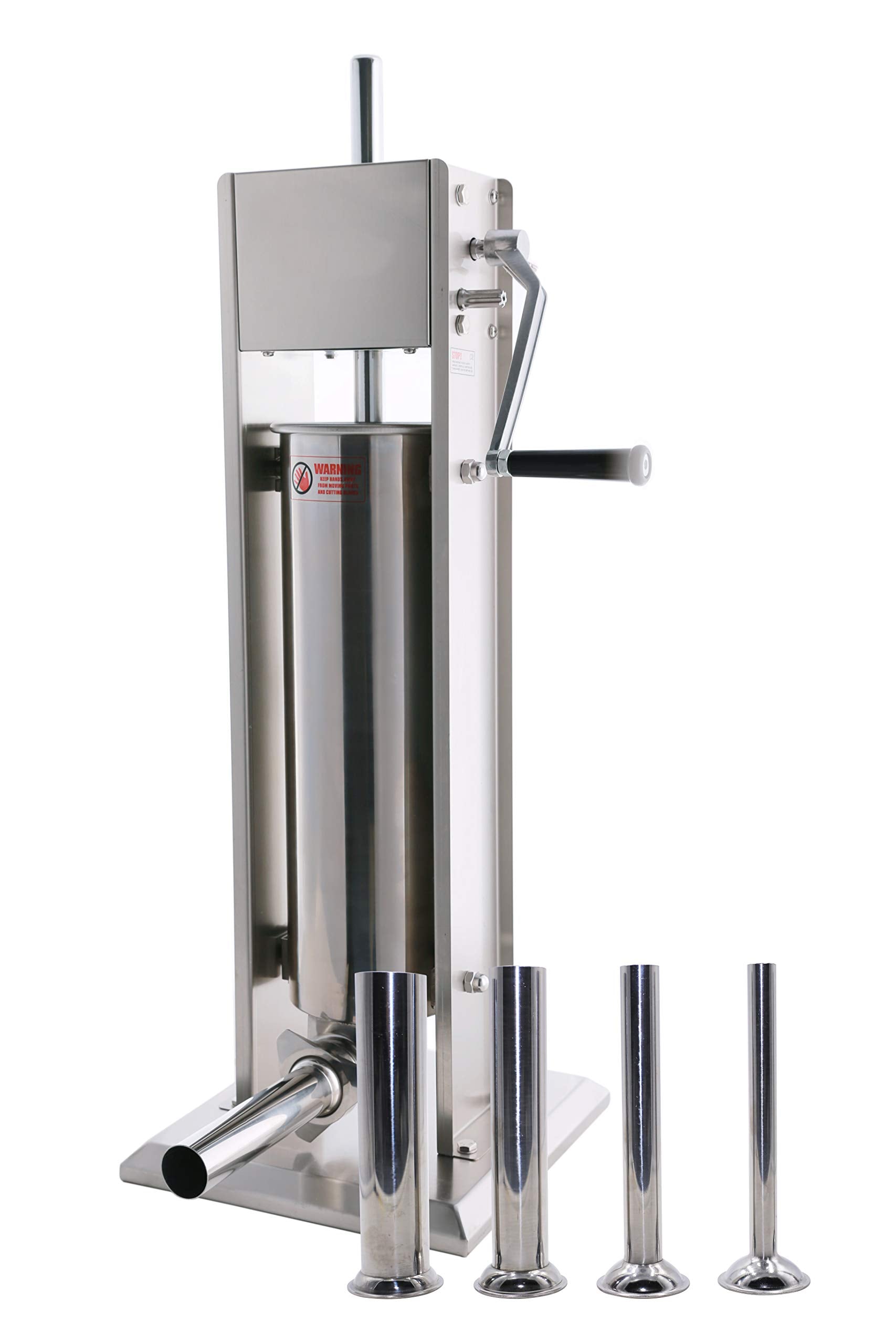 Stainless Steel Vertical Sausage Stuffer ,Sliver,Dual Speed, Easy Clean Up Sausage Maker (15Lb/7L)