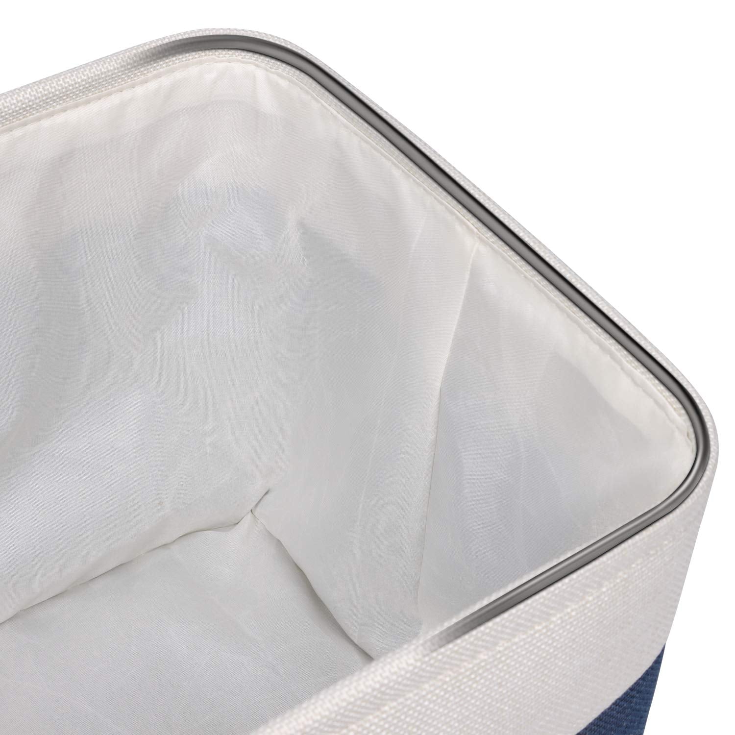 Univivi 4Pc Large Storage Baskets Foldable Fabric Storage Bins For Closet Shelf For Organizing Blue Storage Baskets With Handles