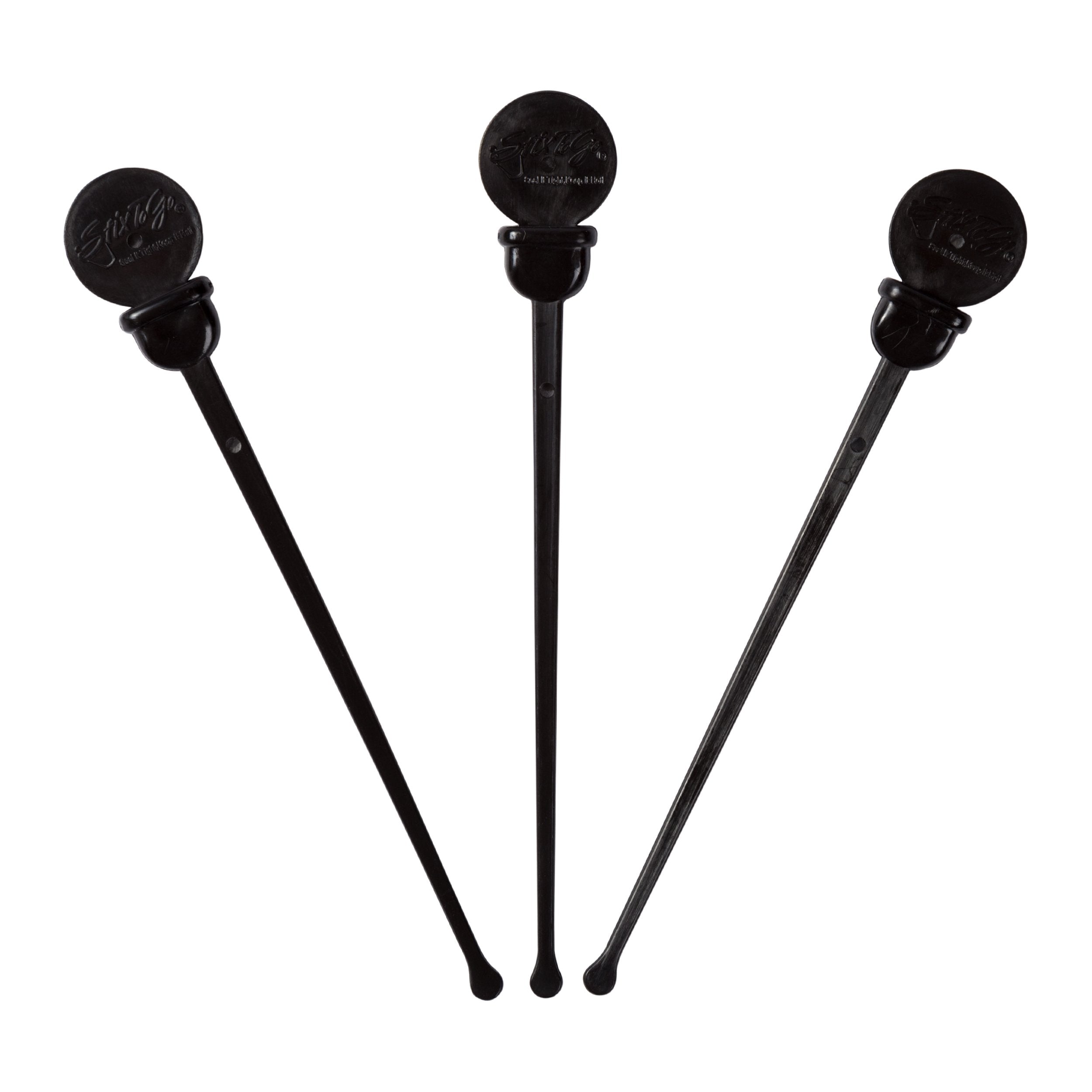 Stixtogo 4.75'' Black Stir N Plug Stix For Disposable Lids, Package Of 200