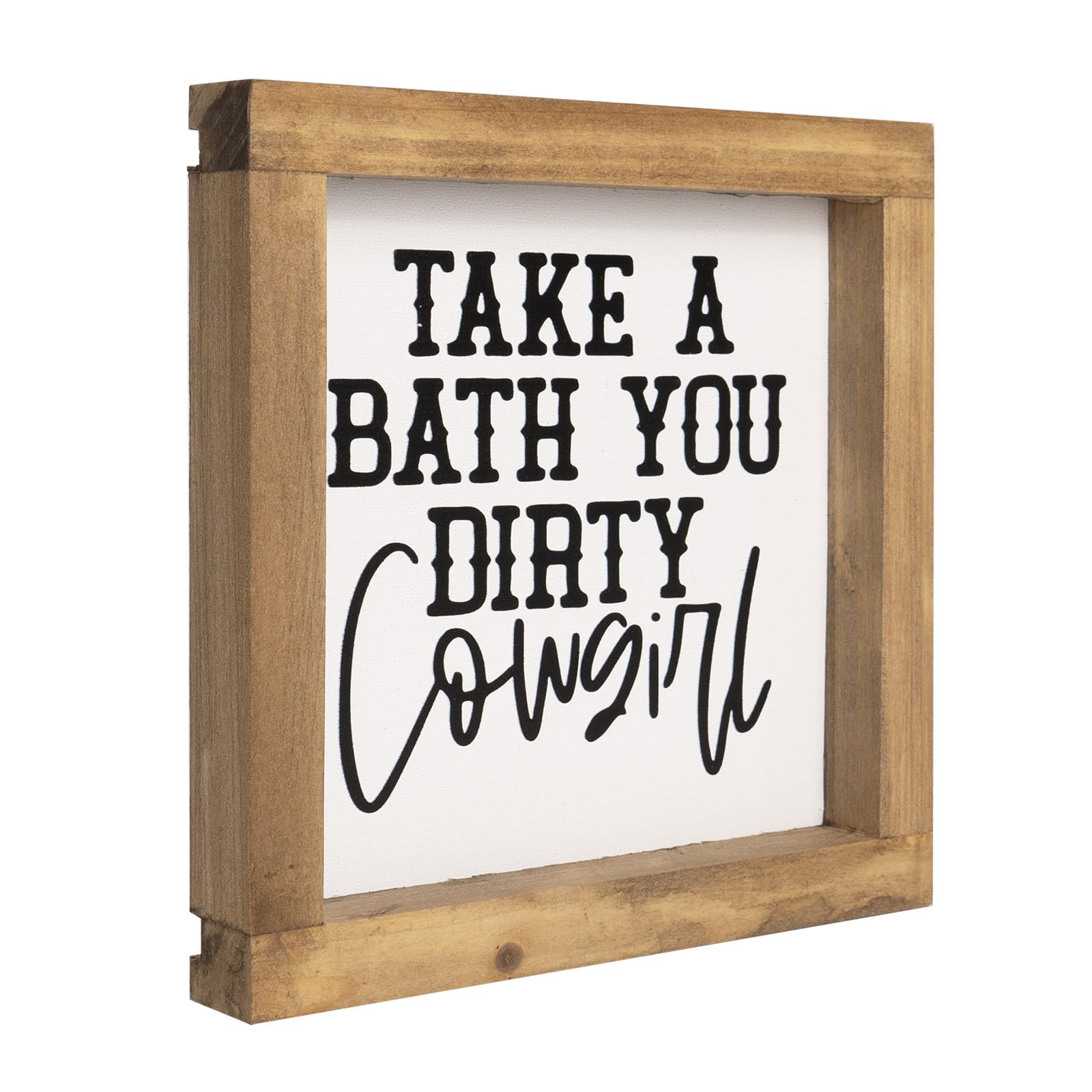flangairy Western Bathroom Decor Southwestern Cowboy Wall Art Take A Bath You Dirty Cowgirl Wooden Restroom Signs Country Shelf 