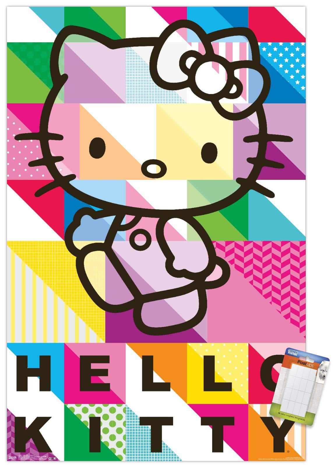 Trends International Hello Kitty - Patterns Wall Poster, 14.725'' X 22.375'', Premium Poster & Mount Bundle