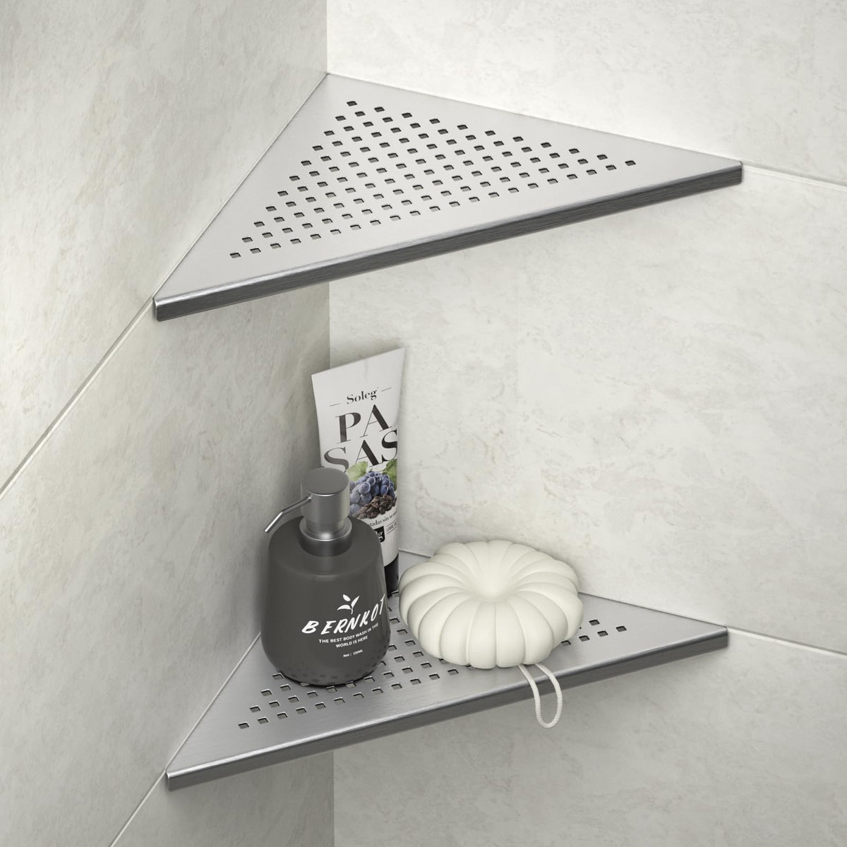 Grout Rack Bernkot Corner Shower Shelf 2 Pack, 304 Stainless Steel Grout In Shelv ...