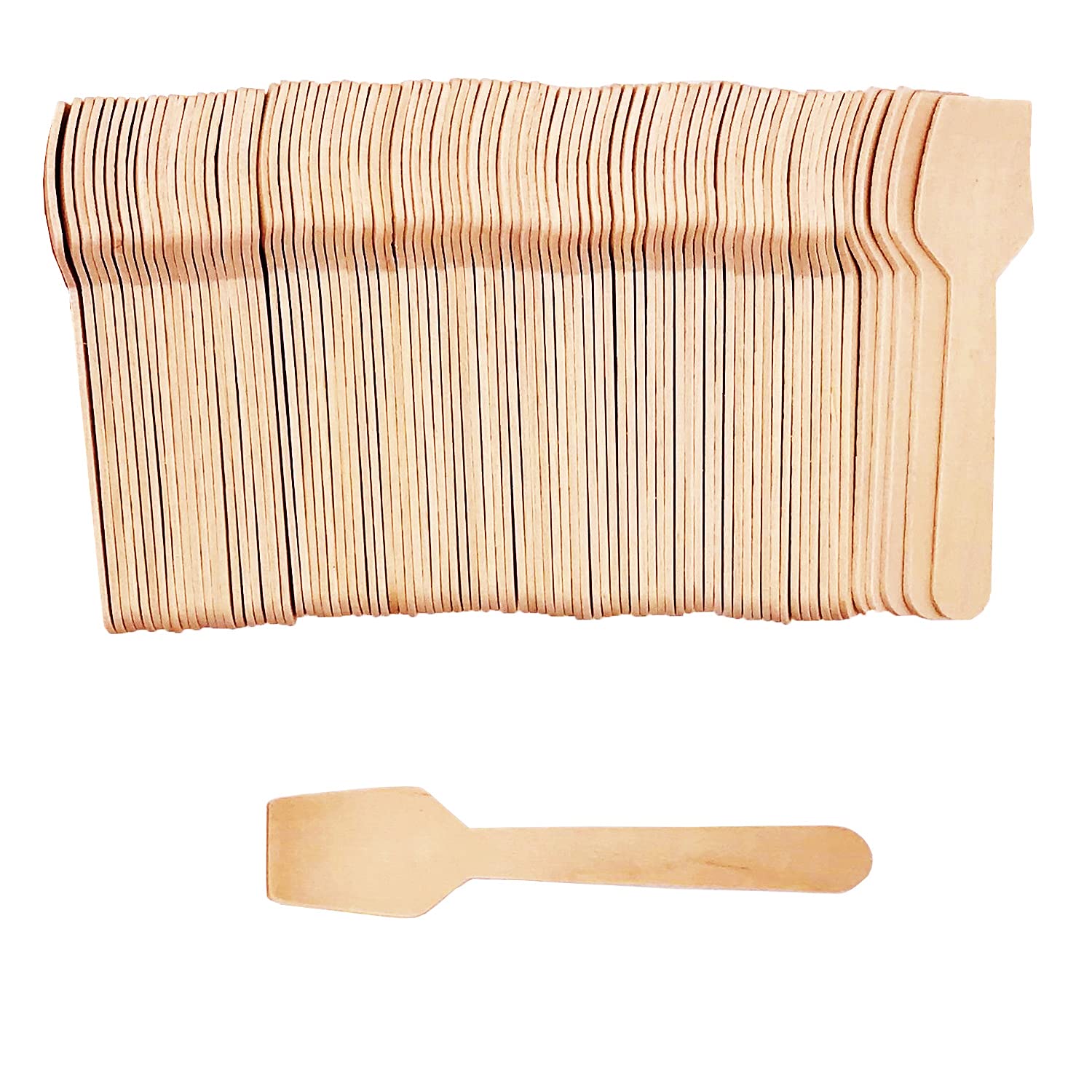 Mini Wooden Spoons,4Inch 200Pcs Disposable Wooden Ice Cream Dessert Spoons,Biodegradable Compostable Birchwood