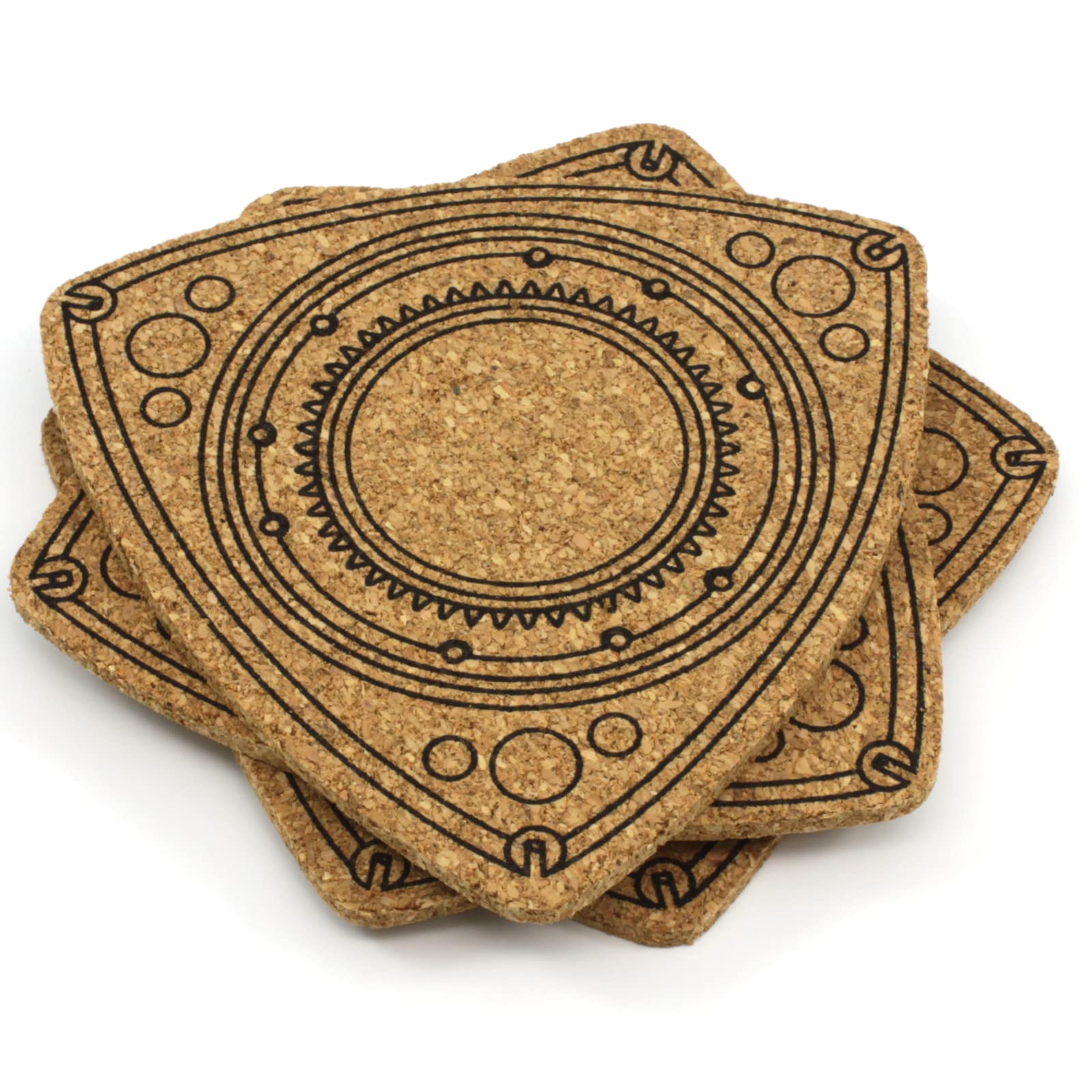 Rotor Shaped Beverage Coasters 4Pcs Set - By Rotary13B1