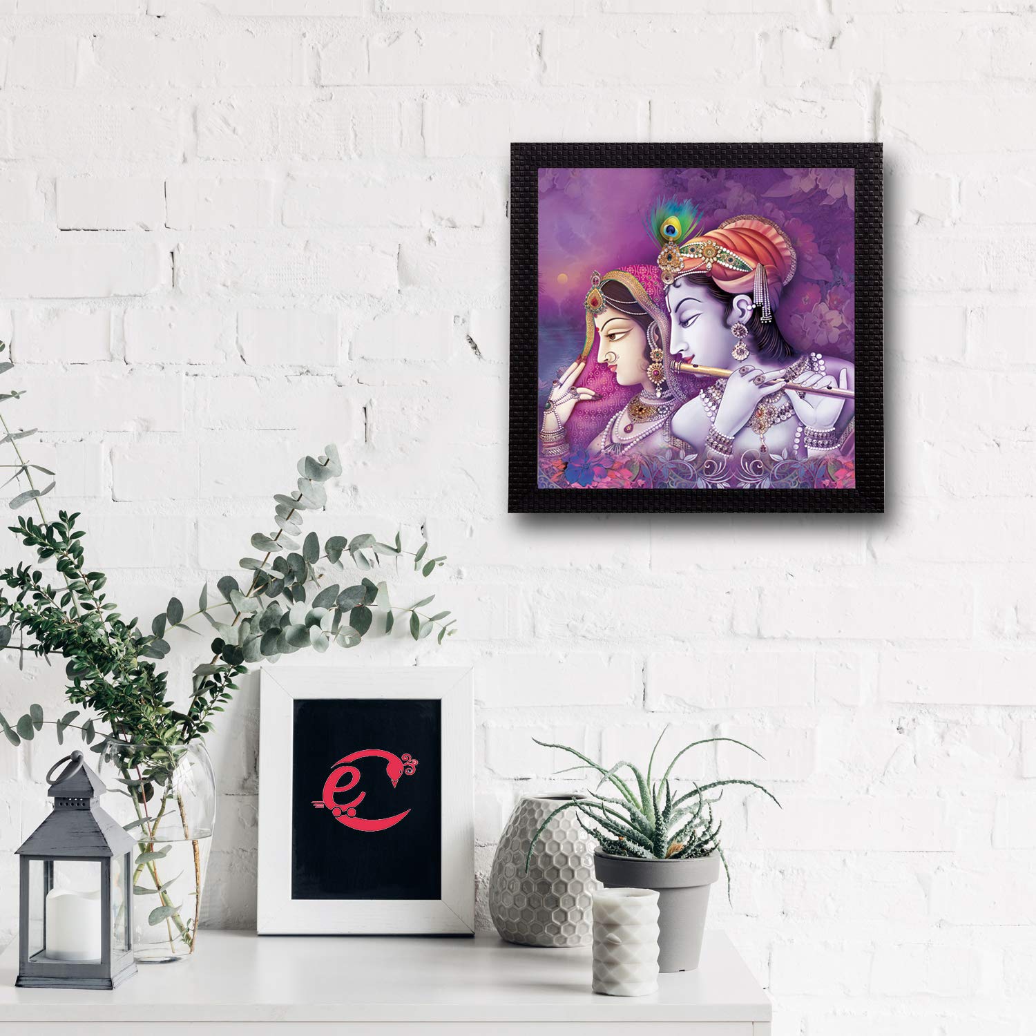 Ecraftindia Radha Krishna Satin Matt Texture Uv Art Painting (Synthetic Wood, 30.48 Cm X 30.48 Cm, Fp12A6134)