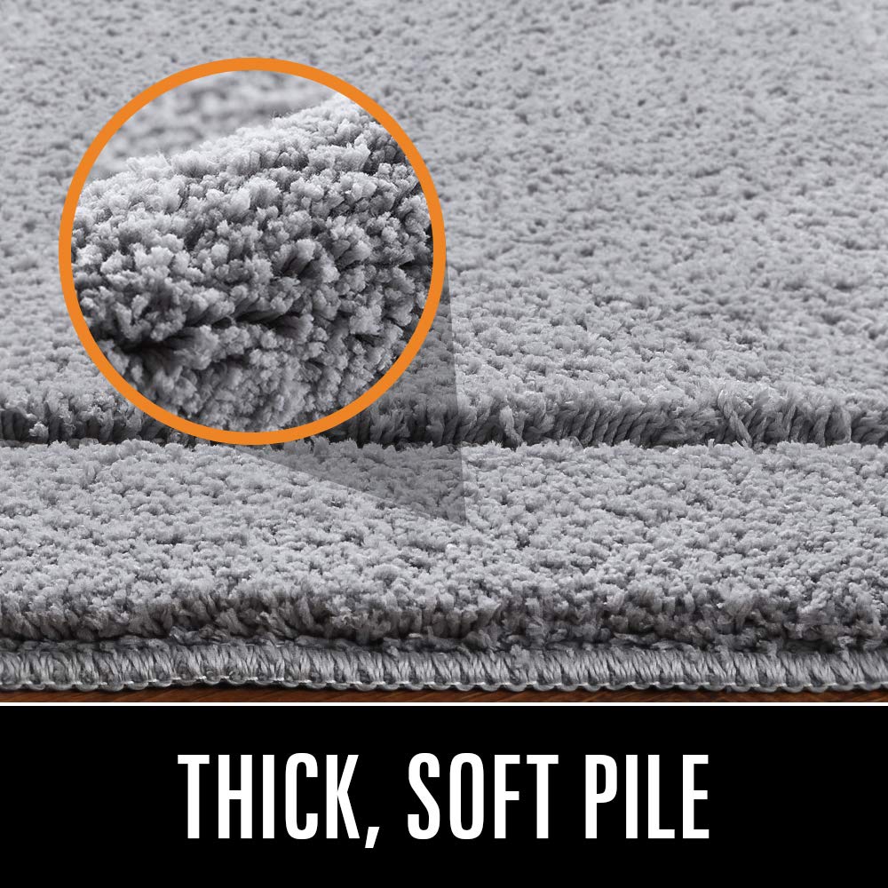 LOCHAS Luminous Non Slip Bathroom Rugs Runner 24 x 60 Inch  Extra Soft and Comfy Bath Mats Rug  Absorbent Thick Microfiber Mat Carpets for Shower  Light Gray
