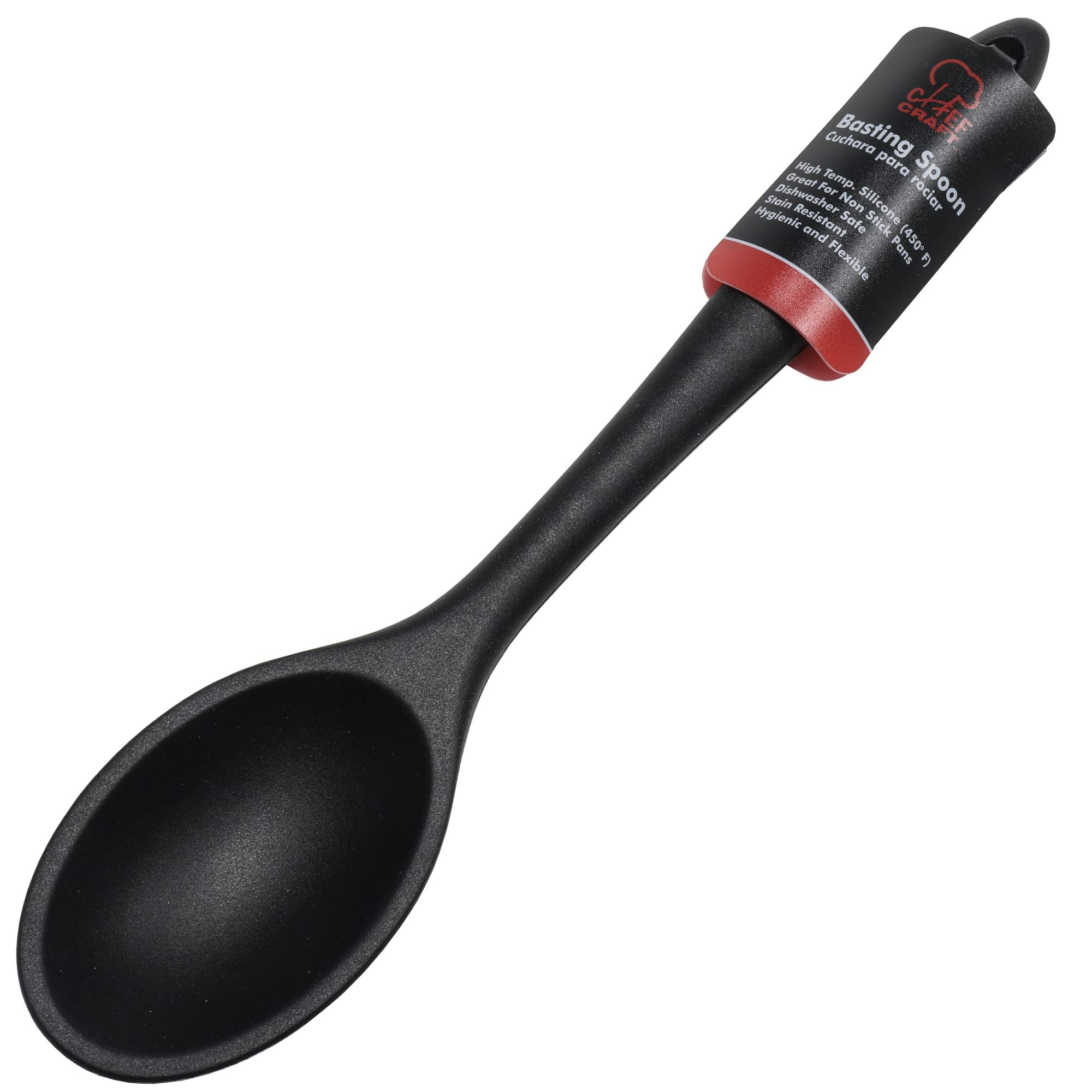 Chef Craft Premium Silicone Basting Spoon, 11 Inch, Black