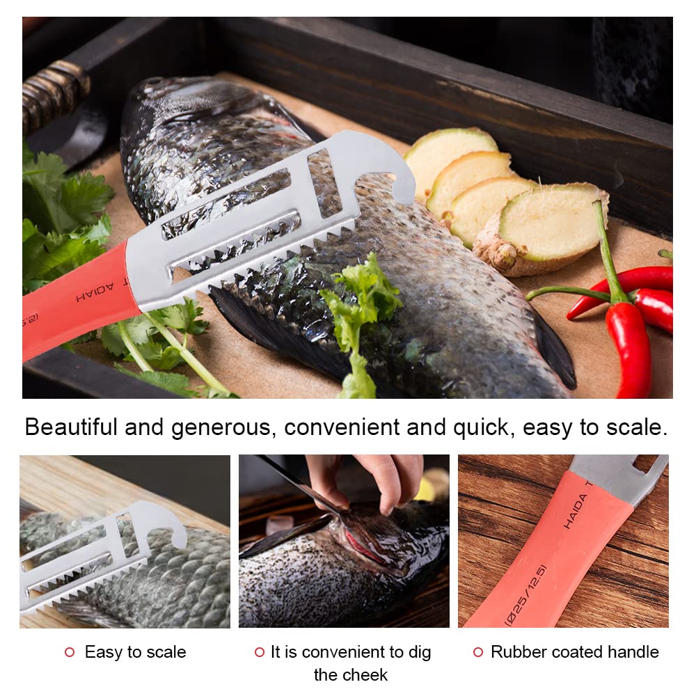 Fish Scaler Remover, Fish Scraper Fast Cleaning Fish Skin, Fish Scale Remover With Stainless Steel Sawtooth Easily Remove Fish S