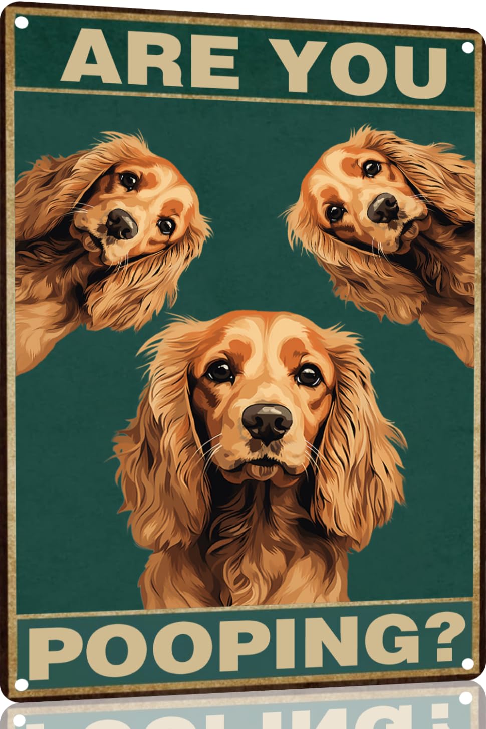 Toppacific Cute Dog 12X8 Inch Are You Pooping Sign Bathroom Decor- Dog Metal Poster Dog Lover Gift Art Funny Dogs Wall Art Decor