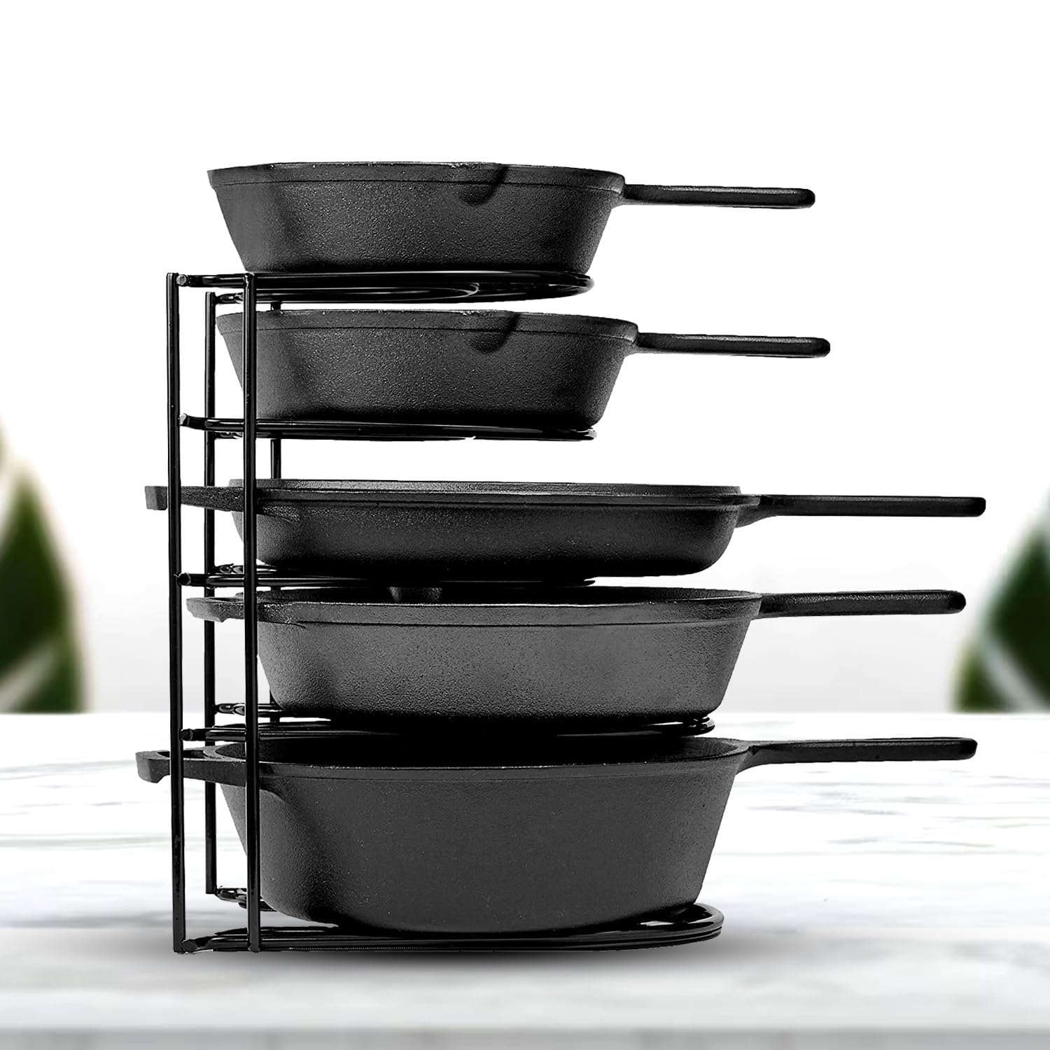 Classic Export Iron Heavy Duty 5Tier Pot Pan Tabletop Shelf Rack Organiser For Home/Kitchen