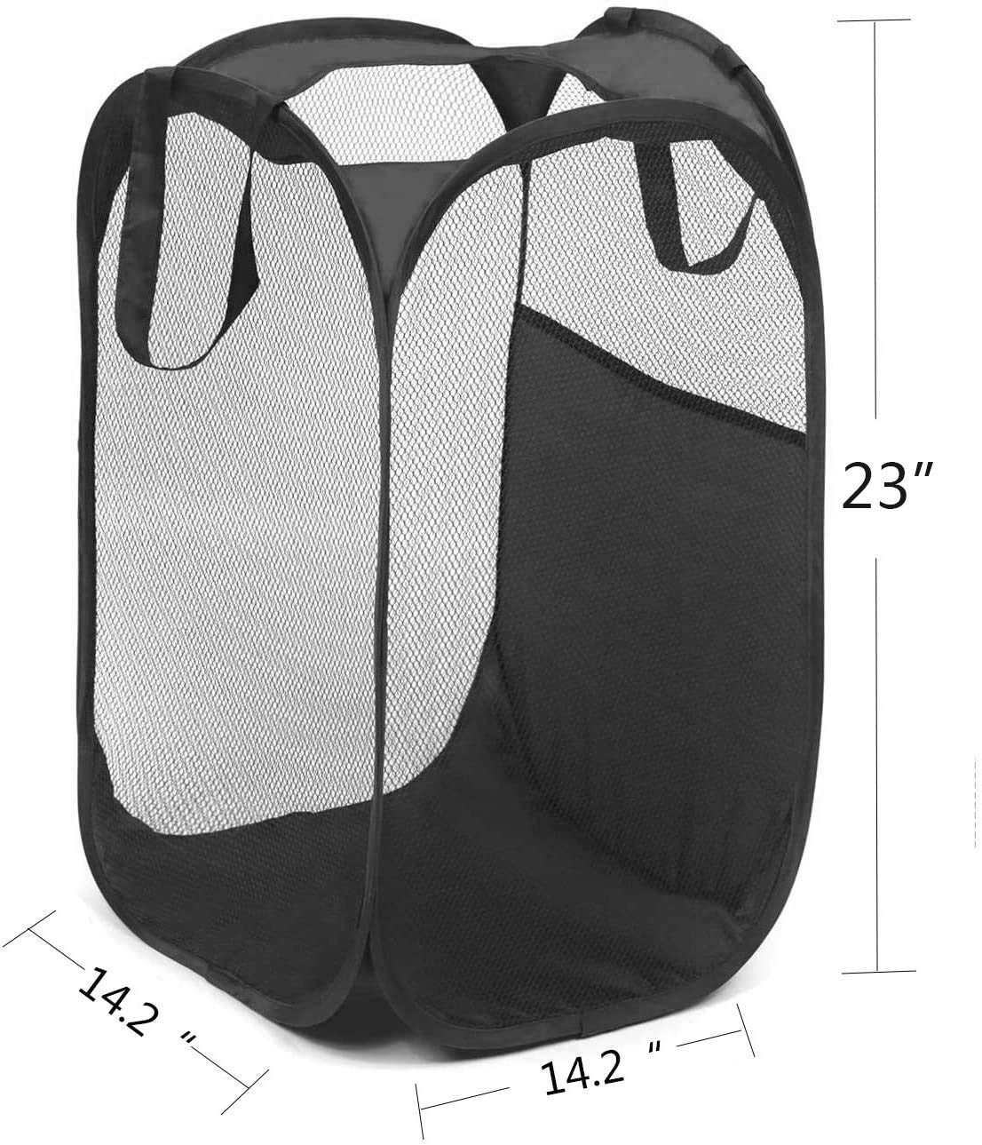 BENJUNC 2 laundry baskets  pop-up laundry baskets  foldable mesh laundry baskets (each with 2 reinforced handles)  black + blue?
