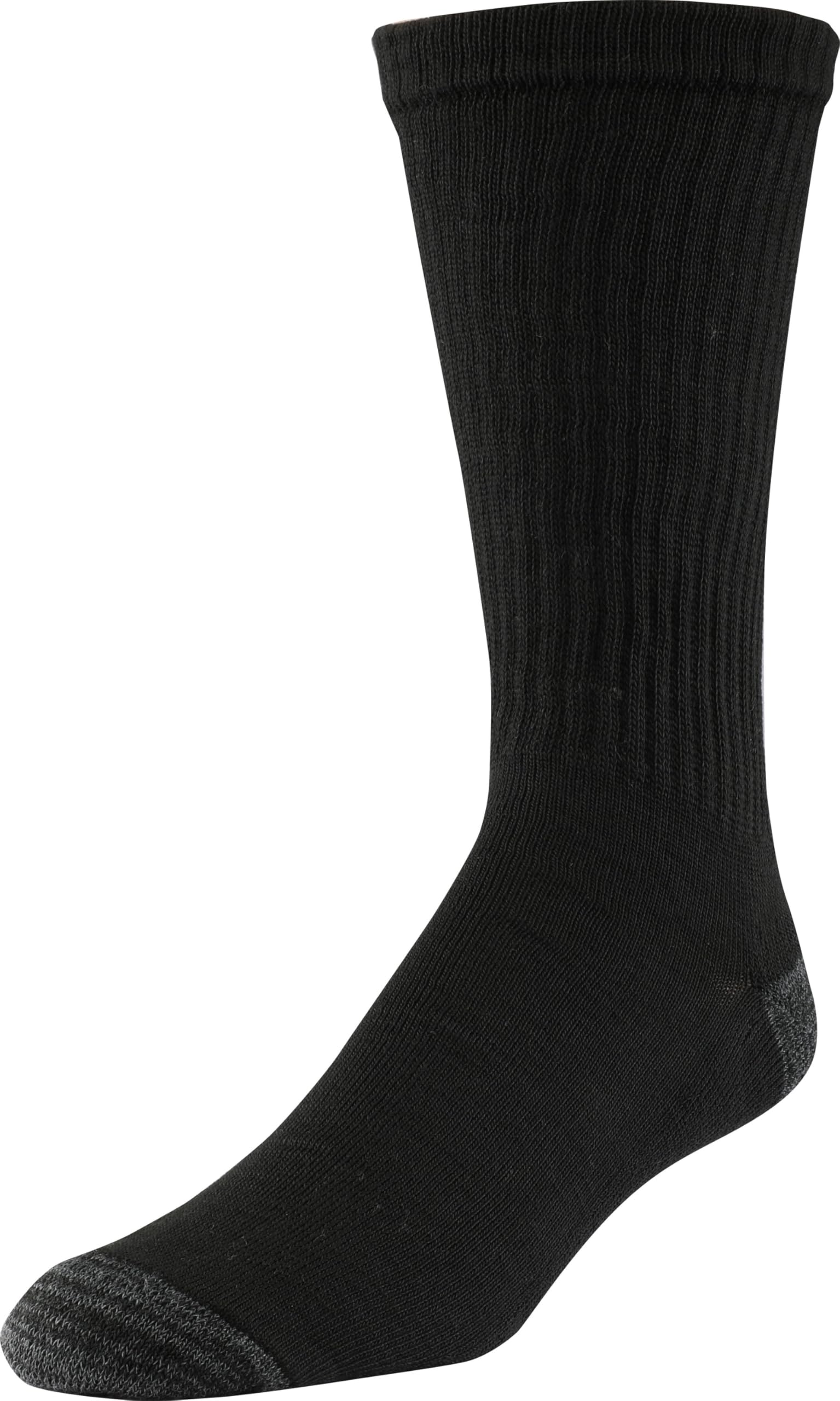 Gildan Men's Polyester Half Cushion Crew Socks, 12-Pairs, Size 6-12, Black, Model GB754P