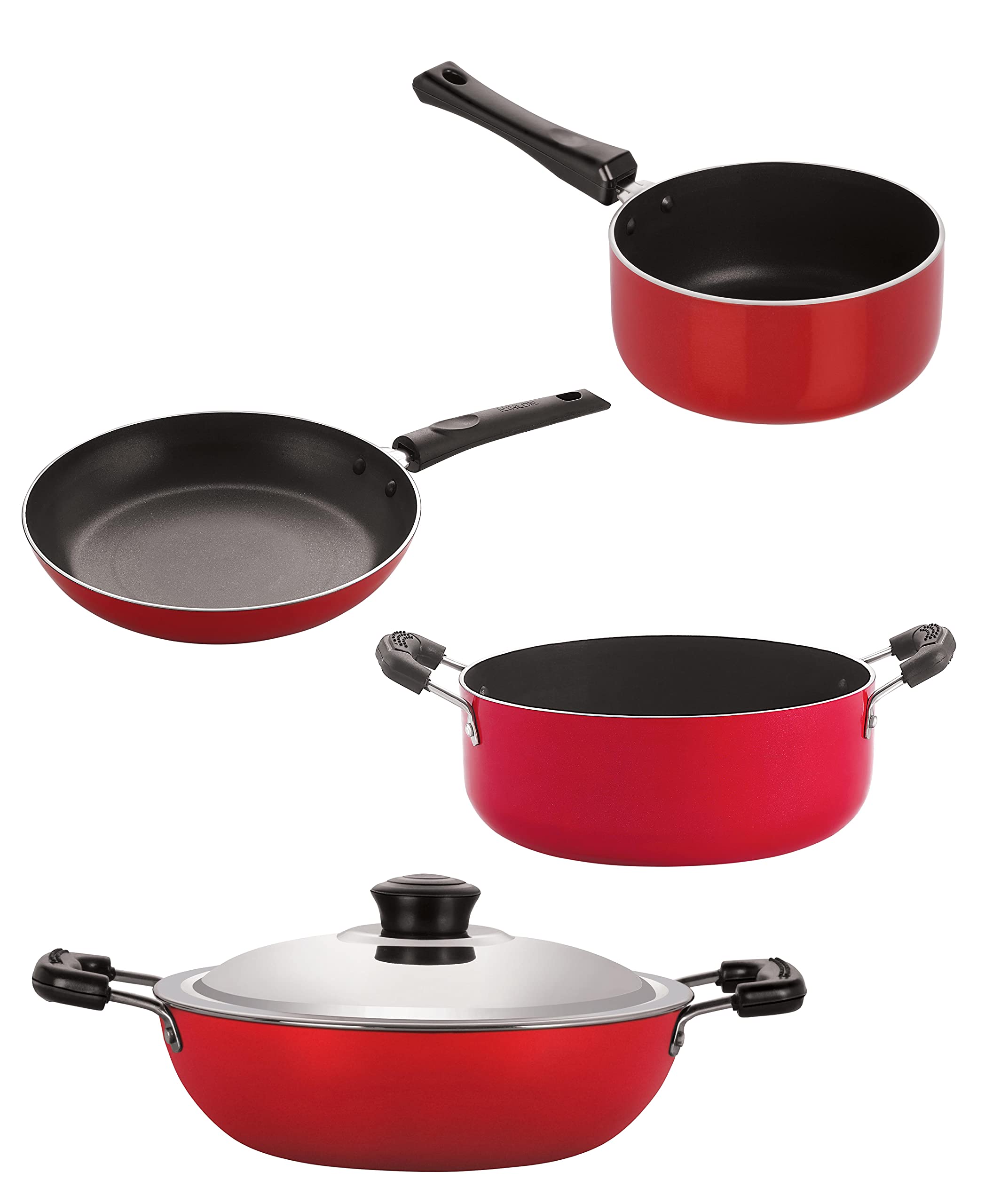 Nirlon NonStick Cookware Kitchen Cooking Essential Combo Set Of 4Piece (Dkd(J)_Sp(M)_Tp22_Cs24)
