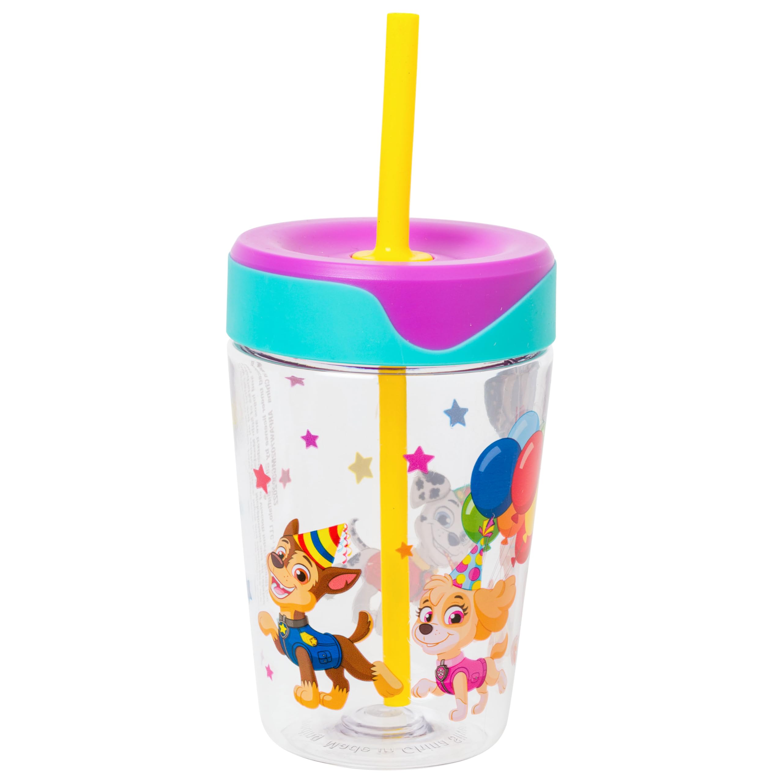 Silver Buffalo PAW Patrol Celebration Seated Group 17.5oz Spill Proof Tumbler w Straw
