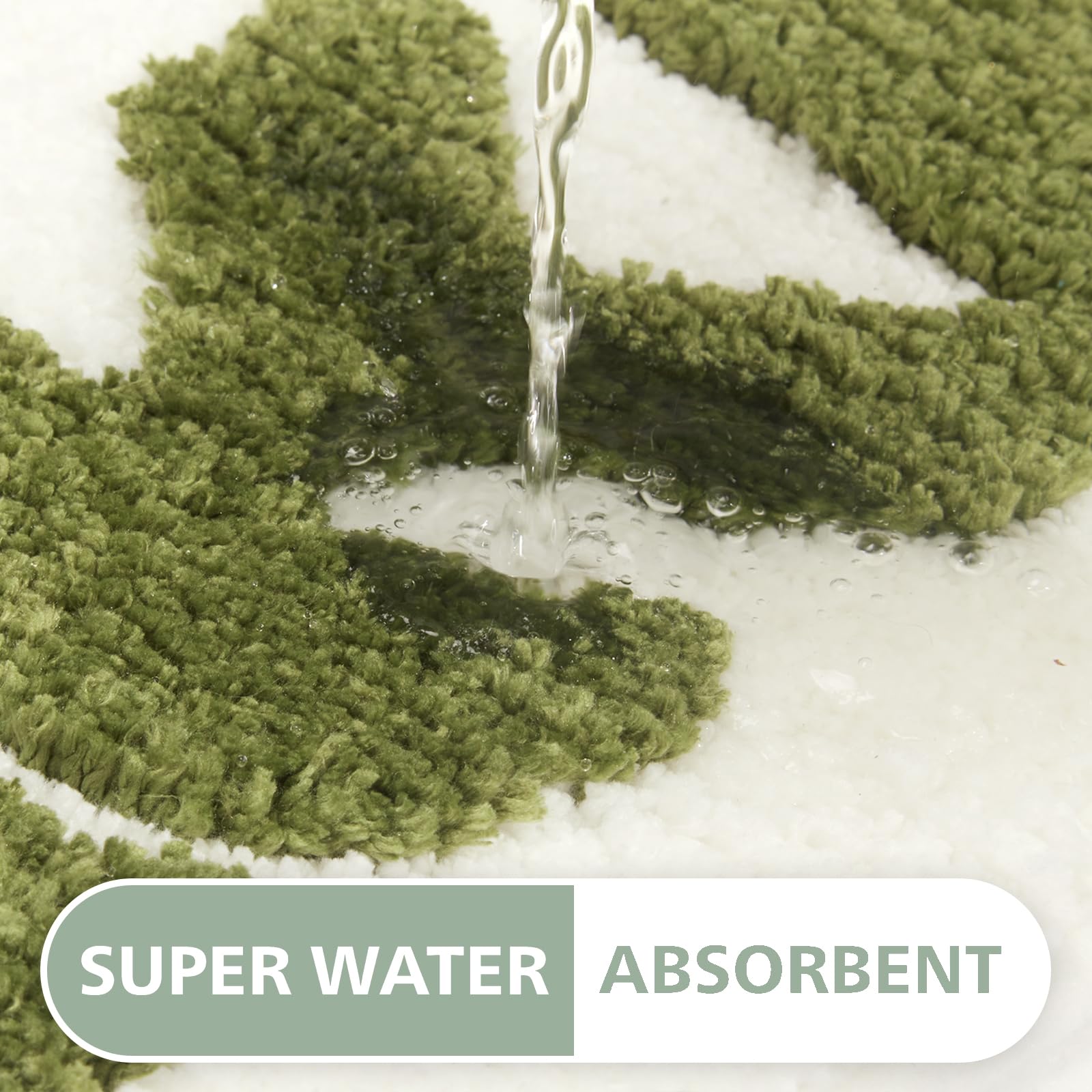 Dyefury Irregular Get Naked Bath Mat Green - Funny Bathroom Rugs, Small Cute Bathroom Decor, Non-Slip Sage Green Bathroom Rugs 3